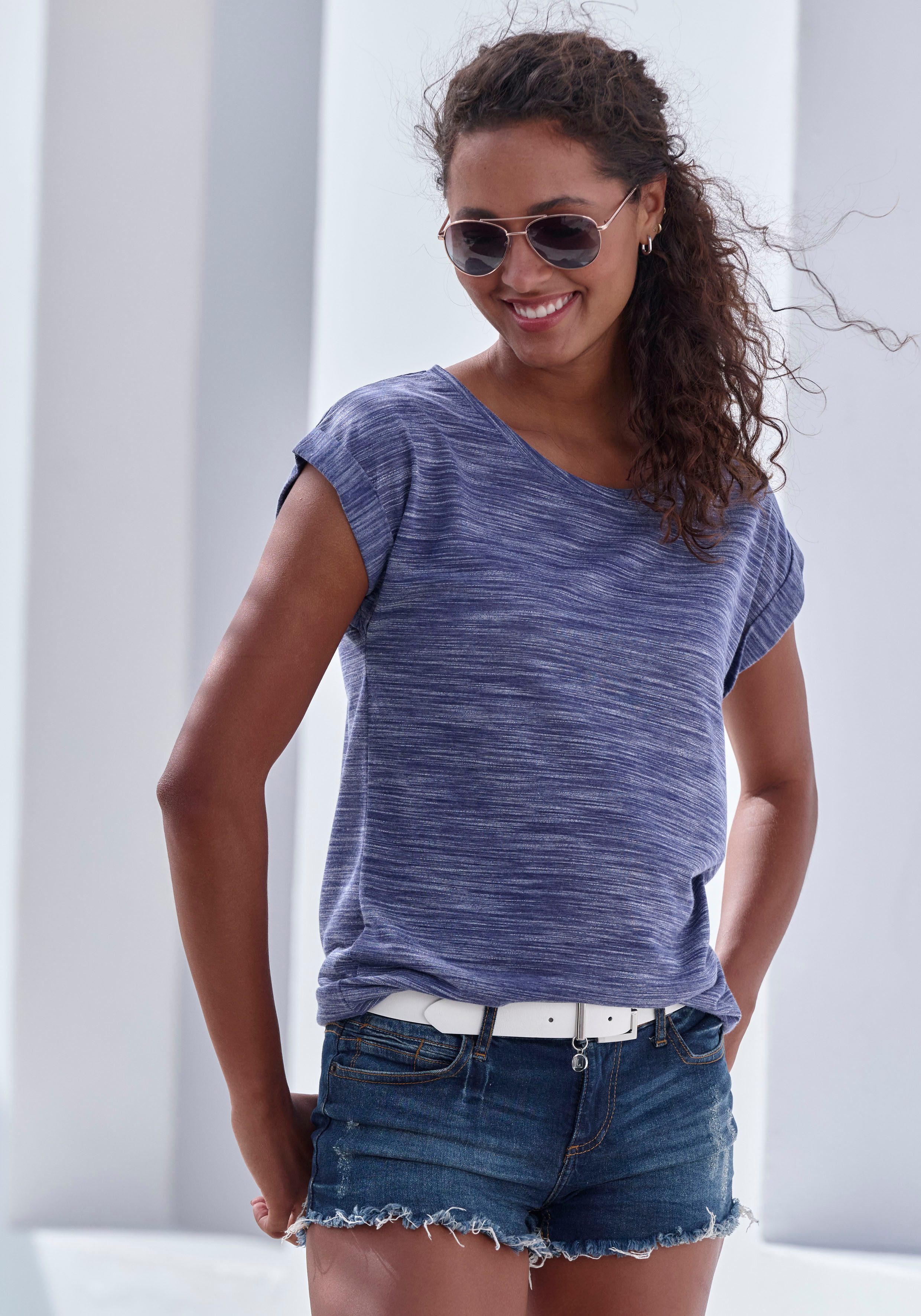 Beachtime Kurzarmshirt mit Struktureffekt (2er-Pack) aus günstig online kaufen