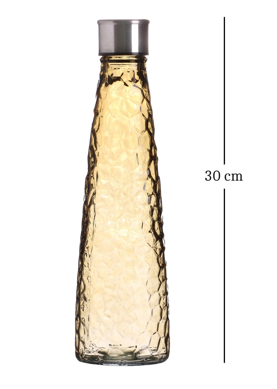 WestCraft Wasserkaraffe Vintage Glas-Wasserflasche 750ml – Diamant oder Linear – Pastellfarben, (1-tlg), Einzeln oder im Set – luftdicht, wiederverwendbar, styl – Bild 2 von 5