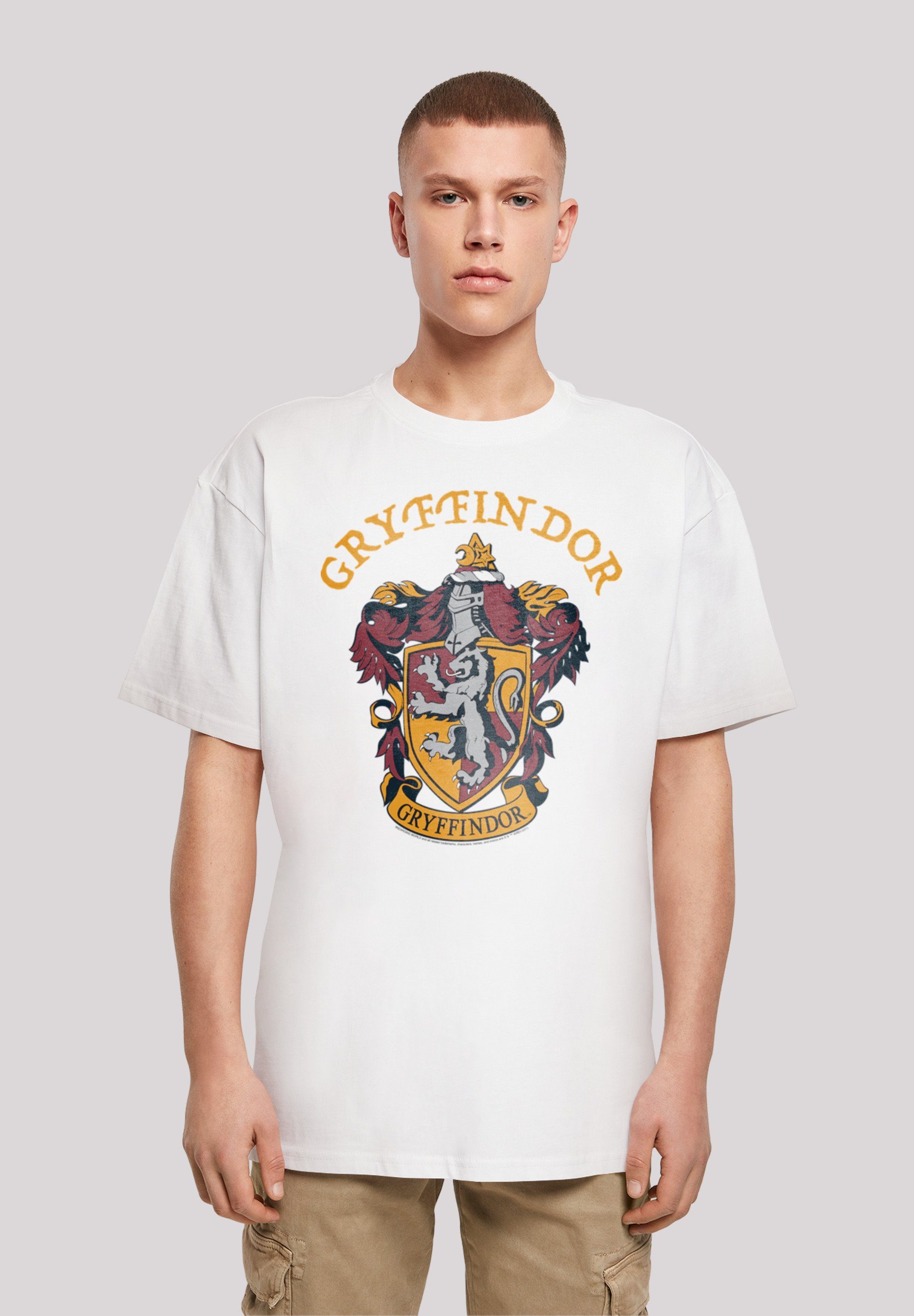 Crest F4NT4STIC Tee (1-tlg) with white Potter Gryffindor Harry Herren Oversize Kurzarmshirt Heavy