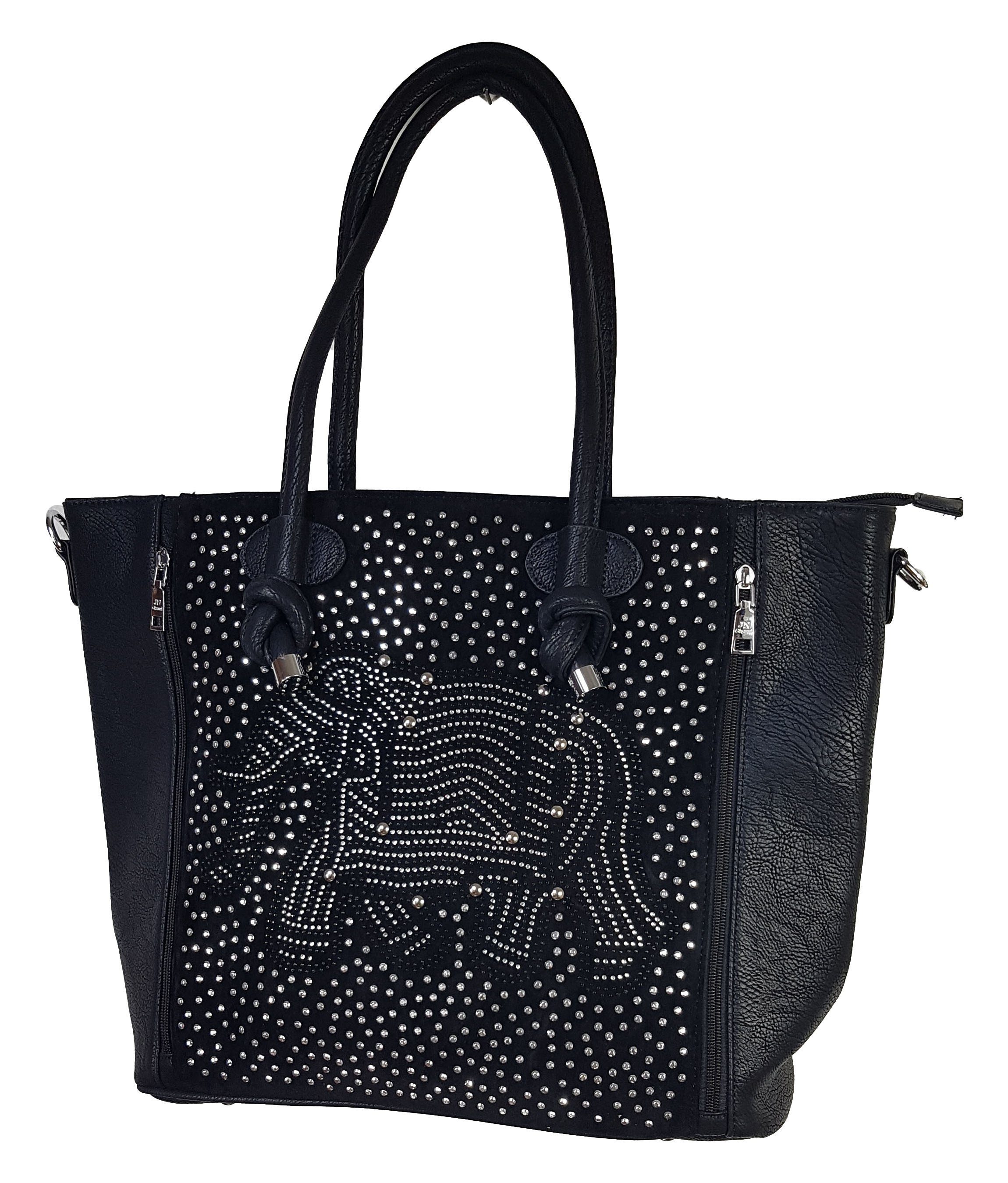 Einkaufszauber Shopper Shopper Handtasche Elefant, Elefant aus geschliffenen Strasssteinen