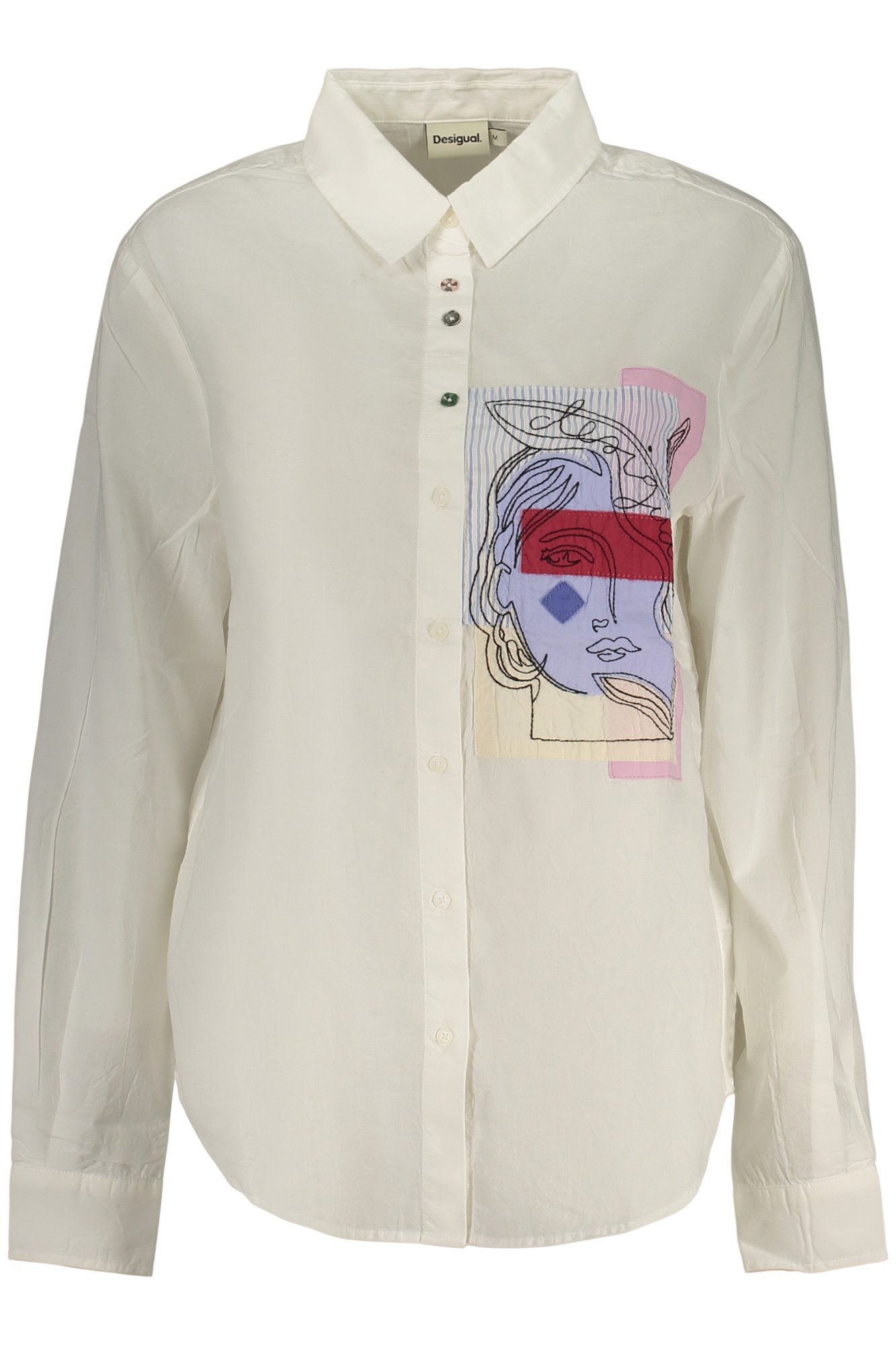Desigual Blusenshirt Elegantes Langarmhemd mit Stickerei und