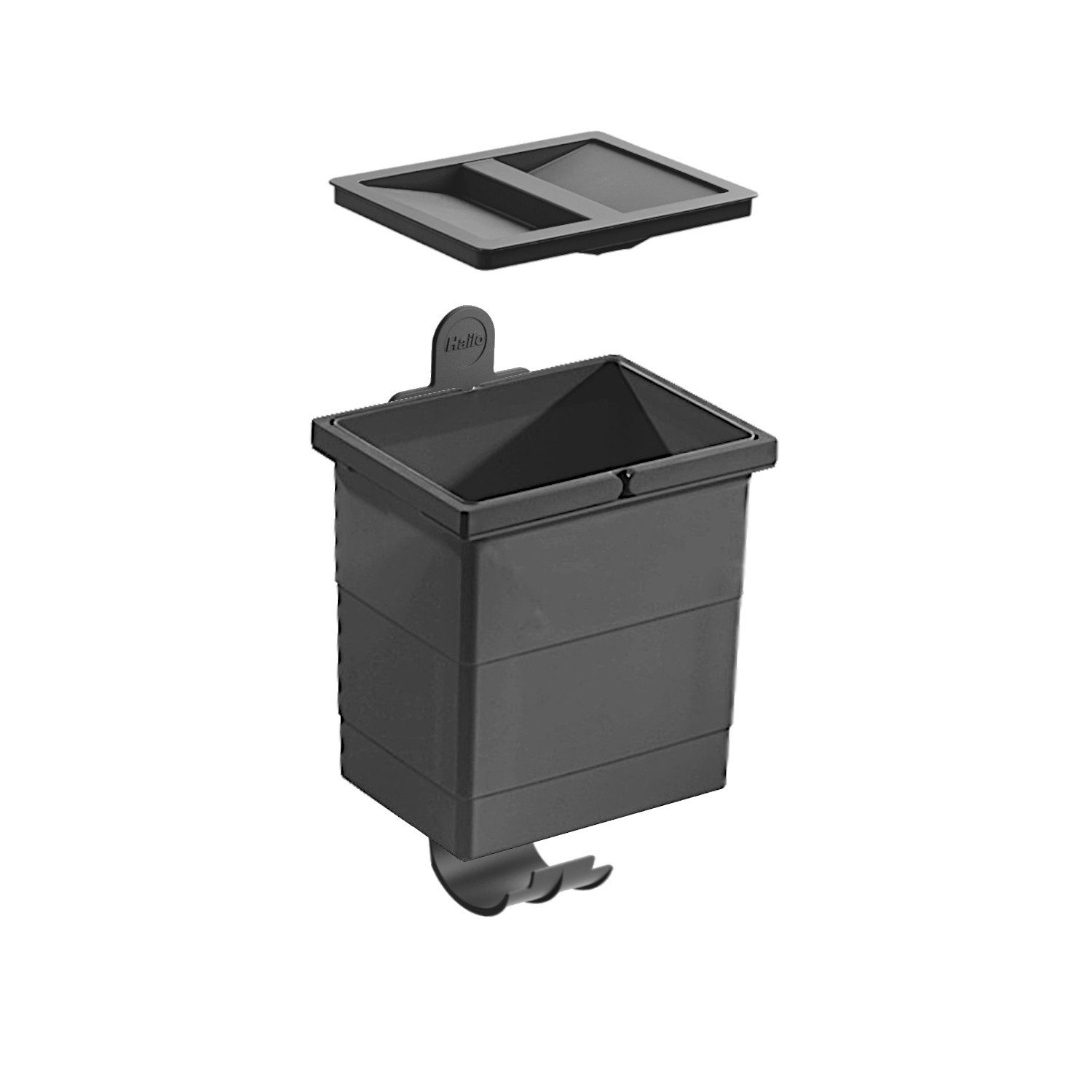 Hailo Hailo 1138975 ReadyBin 6.5 L 226x174x220mm incl. Wandhalter dunkelgrau