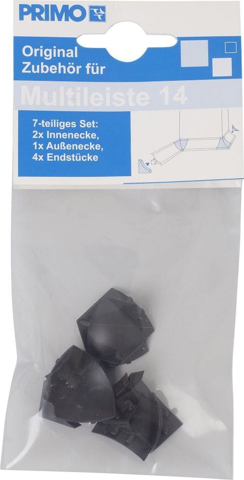 Primo Abschlussleiste Primo Zubehörset für Wandanschlußleiste, schwarz, Kunststoff
