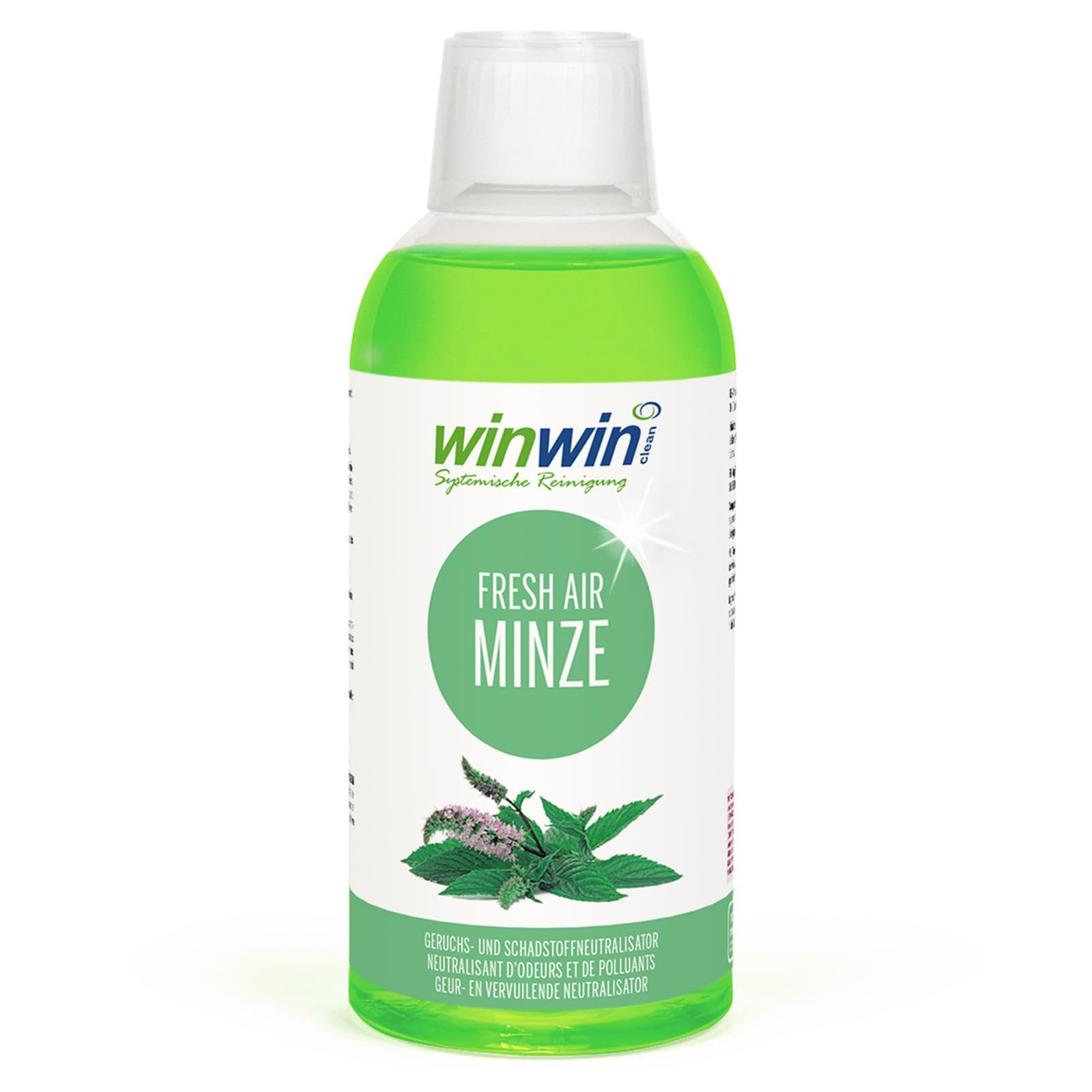 winwinCLEAN Raumduft Raumluftreiniger-Konzentrat MINZE Raumerfrischer Raumluftdeo (1x winwinCLEAN fresh AIR MINZE 500ml), Geruchsentferner,Geruchsneutralisierer,Reinigungsmittel,Air Purifier