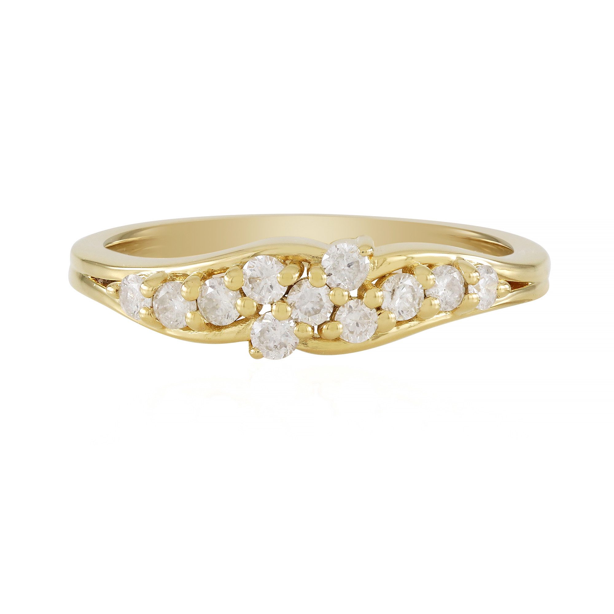 Cavill Diamantring Schicker, diamantbesetzter, vergoldeter Silberring (1-tlg)