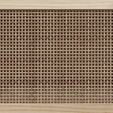 vidaXL TV-Schrank TV-Schrank Schwarz 105x30x40 cm Massivholz Kiefer Natur-Rattan (1-St)