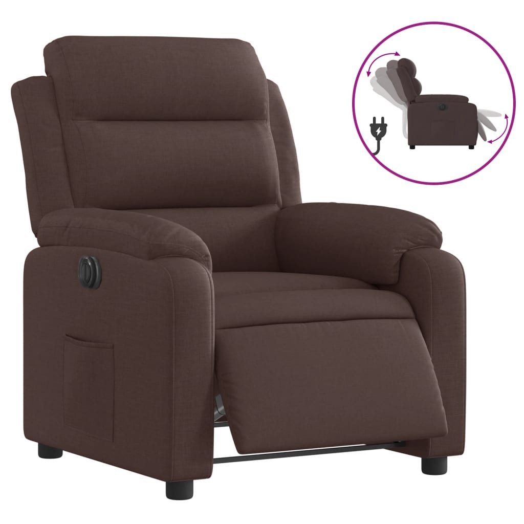 vidaXL Sessel Relaxsessel Elektrisch Dunkelbraun Stoff günstig online kaufen