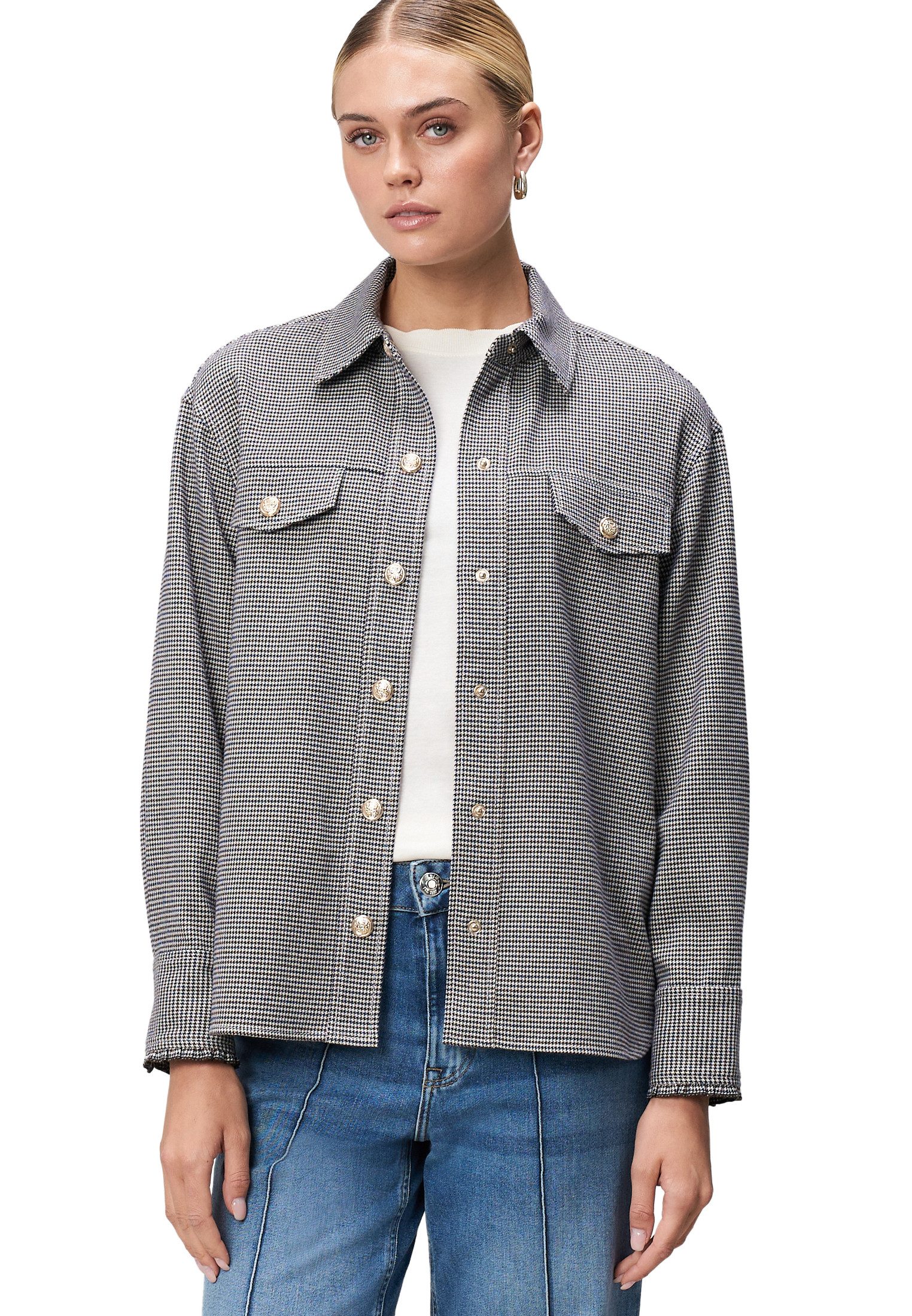 Zero Hemdbluse Damen mit Hahnentrittmuster günstig online kaufen