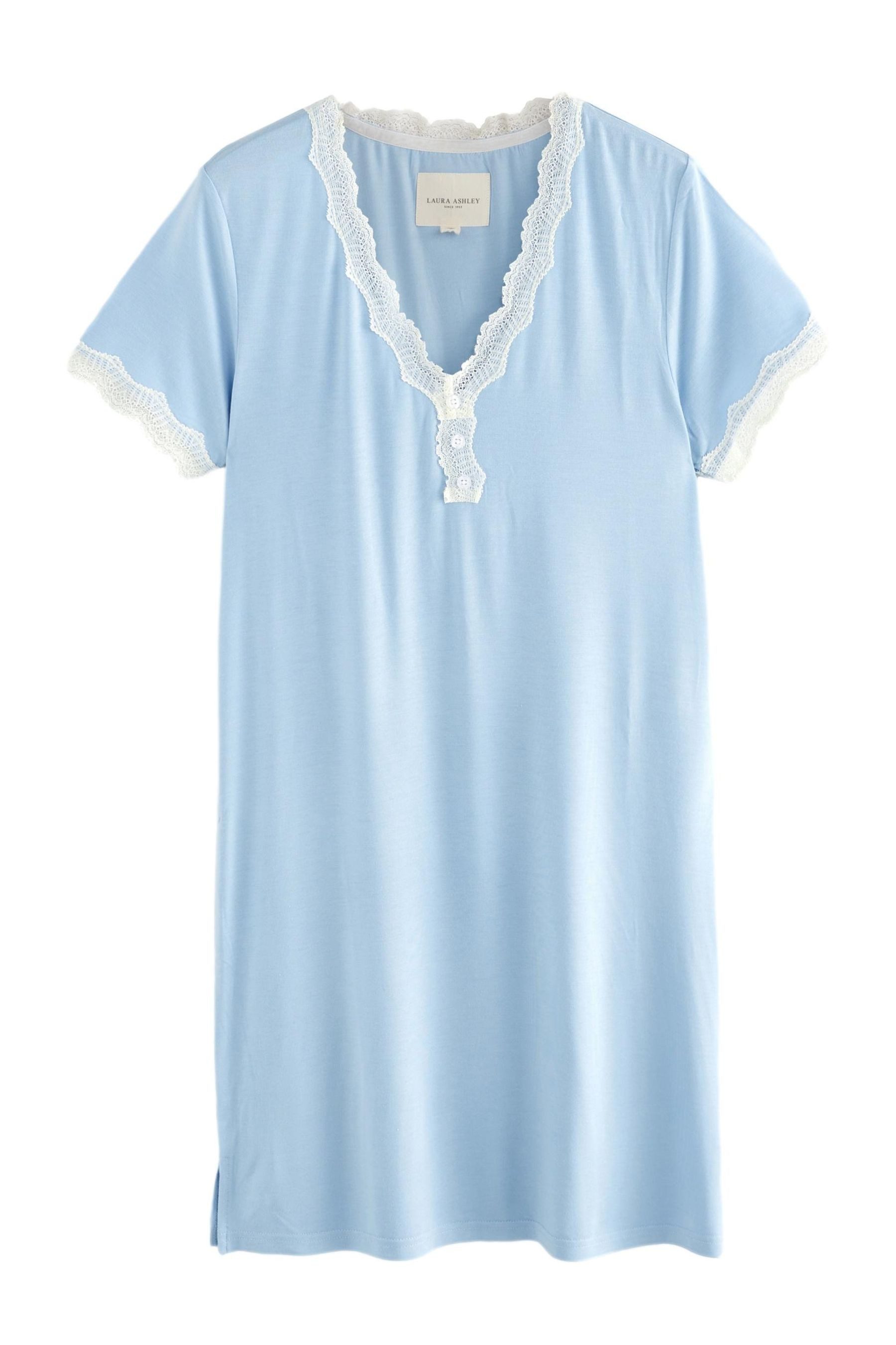 LAURA ASHLEY Nachthemd Laura Ashley Modal-Nachthemd mit Spitzenbesatz (1-tl günstig online kaufen