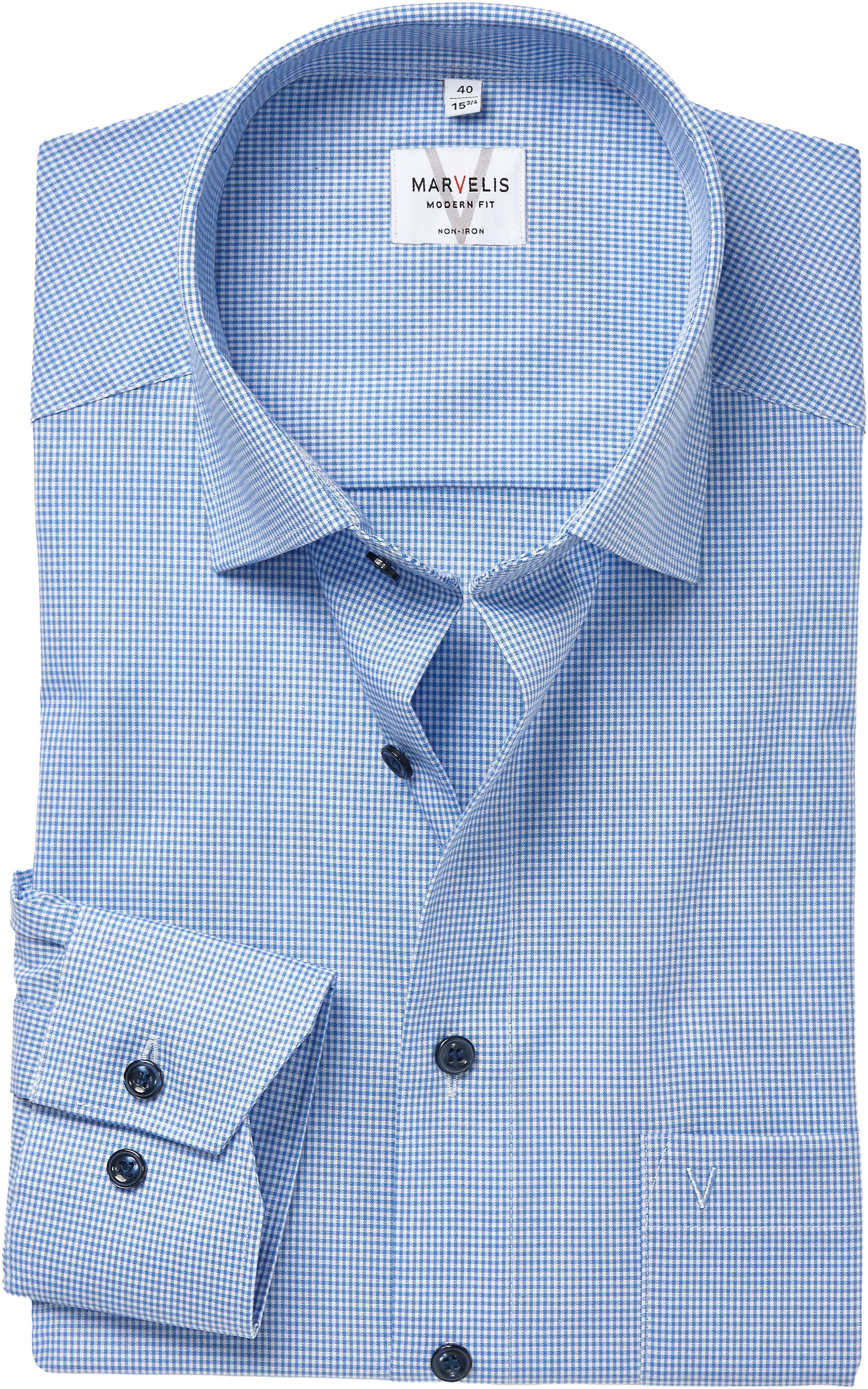 MARVELIS Langarmhemd Businesshemd, modern fit, New-Kentkragen