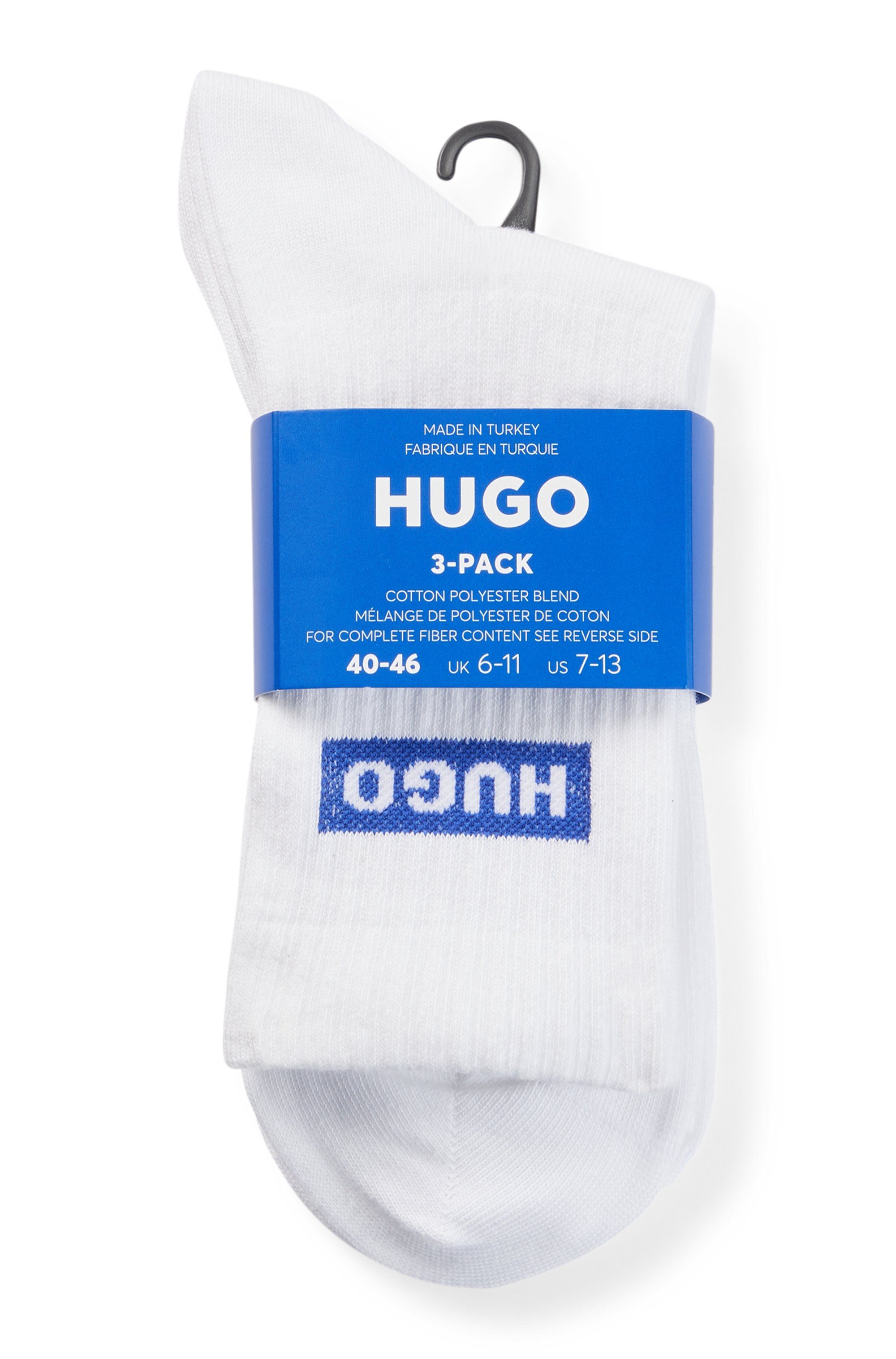 HUGO Socken 3P QS BLUE LOGO CC (3-Paar) Unisex Sportsocken