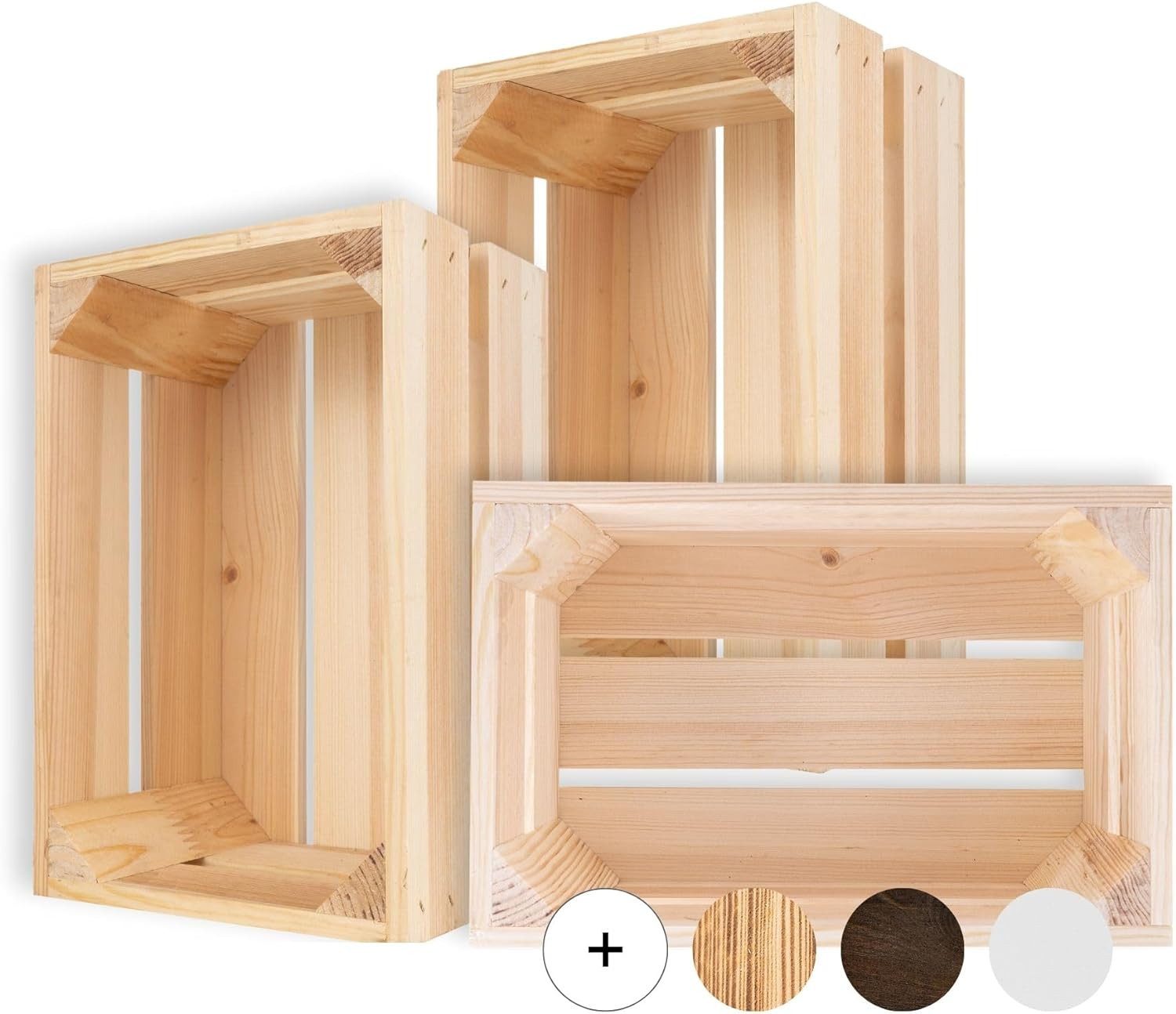 Creative Deco Holzkiste 3x Weinkisten Set Obstkiste Holz (3 Kisten) günstig online kaufen
