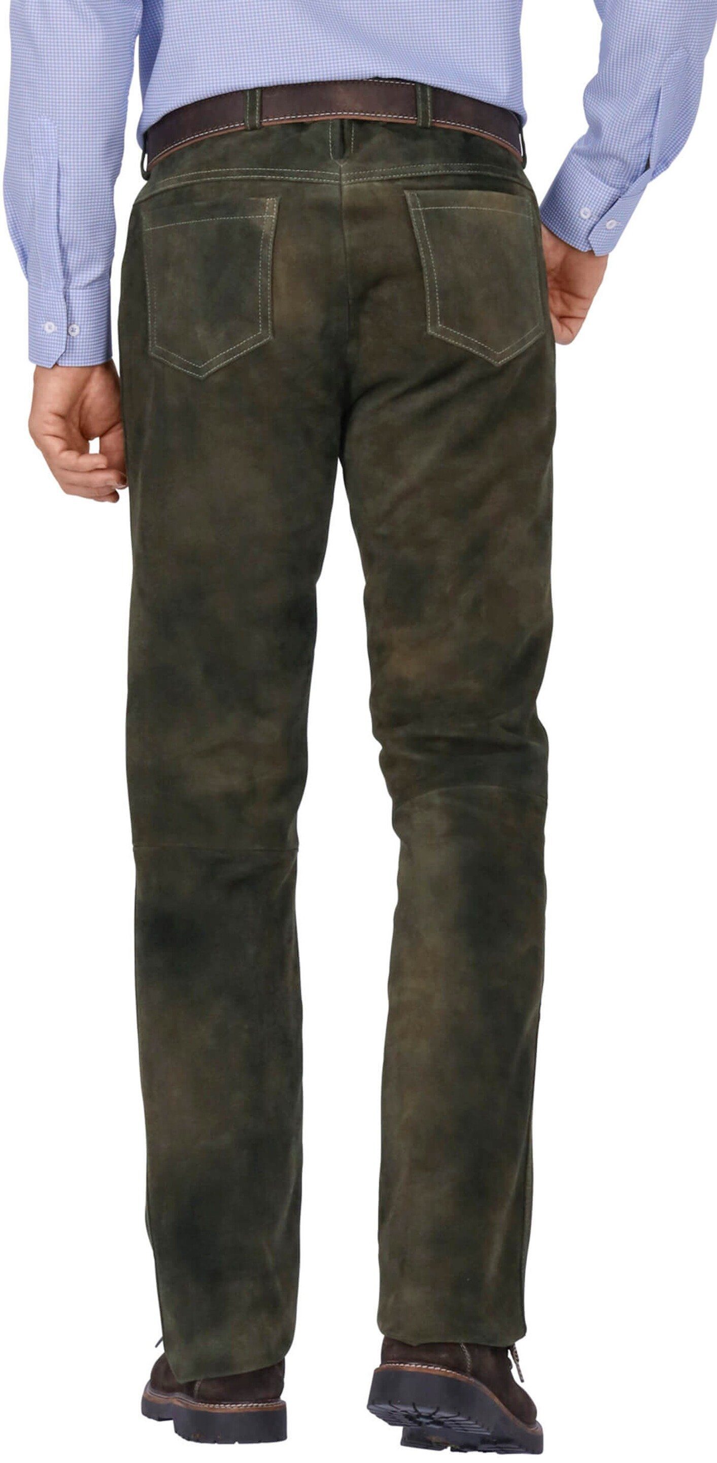 WENSKY Wensky lava & Regular-fit-Jeans Tassilo Leder-Jeans SPIETH Ziegenveloursleder Spieth &
