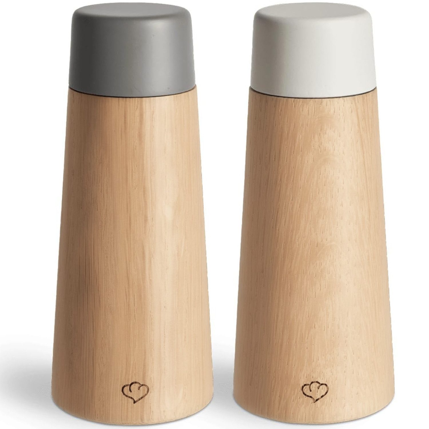 Springlane Salz-/Pfeffermühle 2er-Set aus Buchenholz und Beton in verschiedenen Ausführungen, manuell