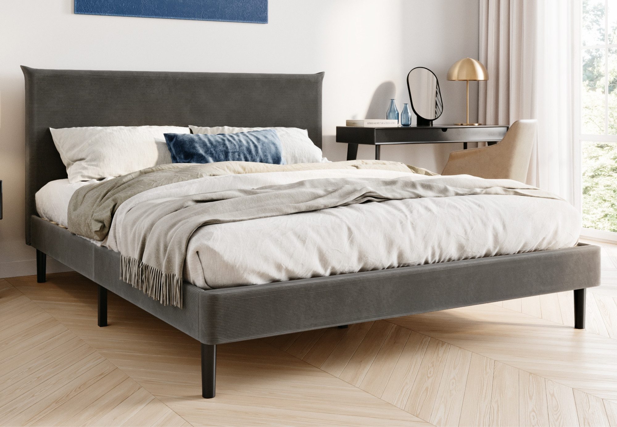 Home Collective Polsterbett 140x200 und 160x200 cm mit Lattenrost und weich günstig online kaufen