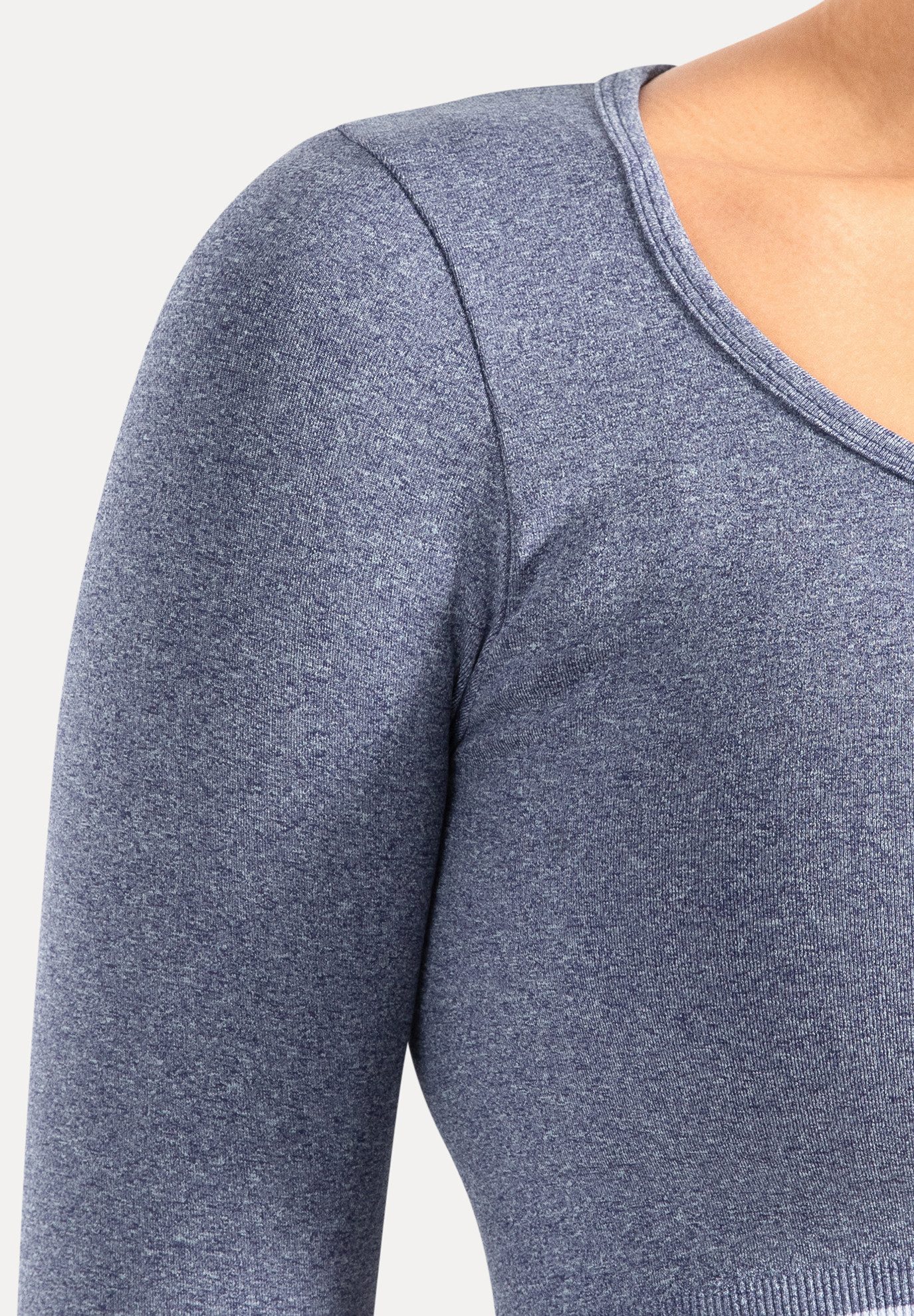 Smilodox Longsleeve Miriel, Oberteil figurbetonendes Crop Shirt Gym & Alltag Figurformend Elastisch Sicherer Halt mit Streifen an Bund und Ärmel