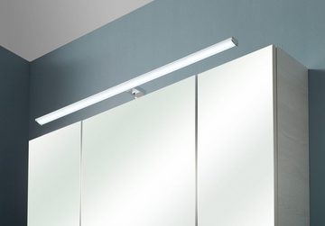 Saphir Spiegelschrank Quickset Badezimmer-Spiegelschrank inkl LED-Aufsatzleuchte 110 cm breit, inkl. Türdämpfer, 3 Spiegeltüren, mit Steckdose