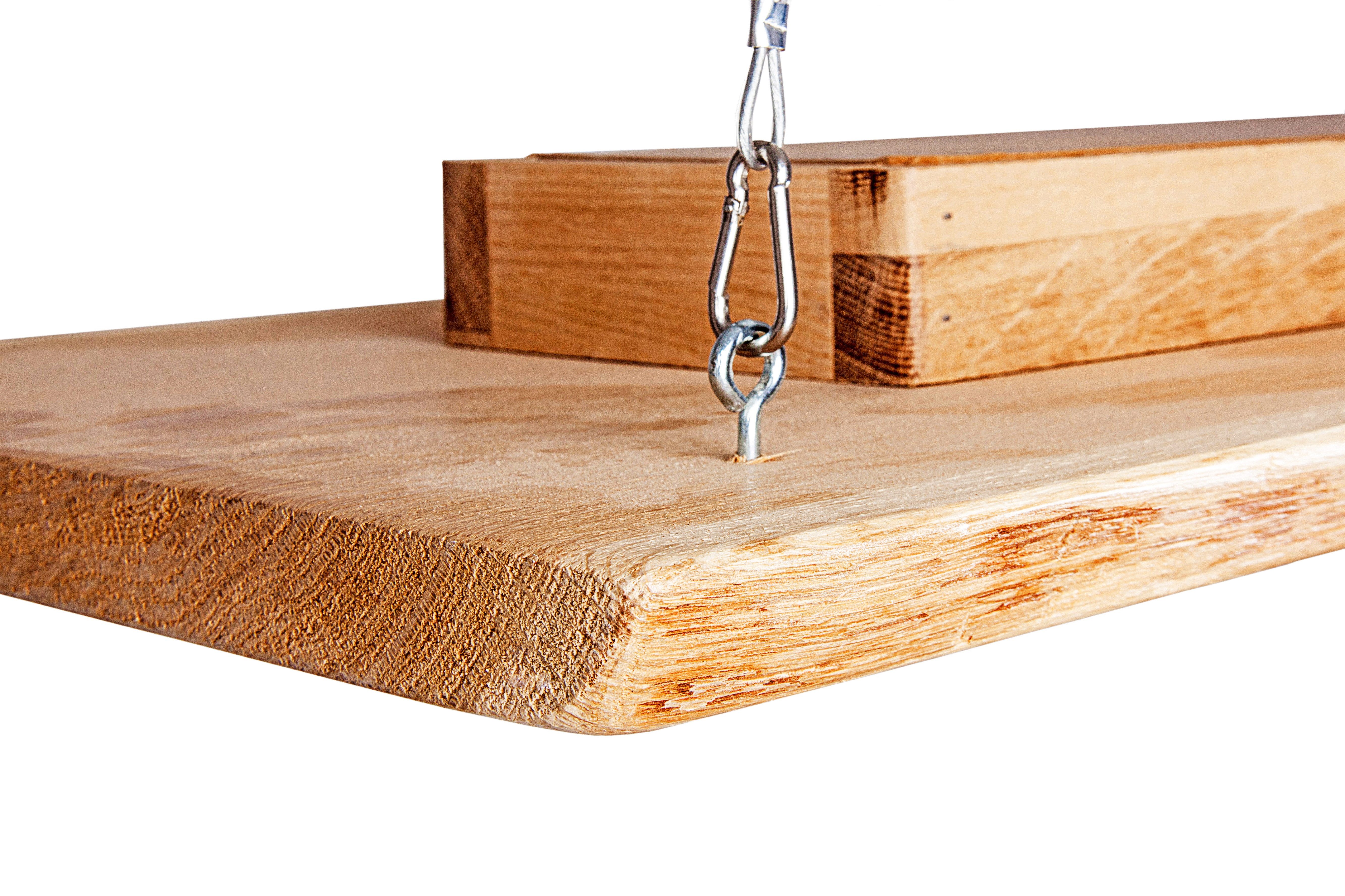 Blockholz-Schmiede Pendelleuchte Eiche ohne Rinde 80cm - 120cm Smart Home Hängeleuchte, LED wechselbar, warmweiß – Bild 4 von 5
