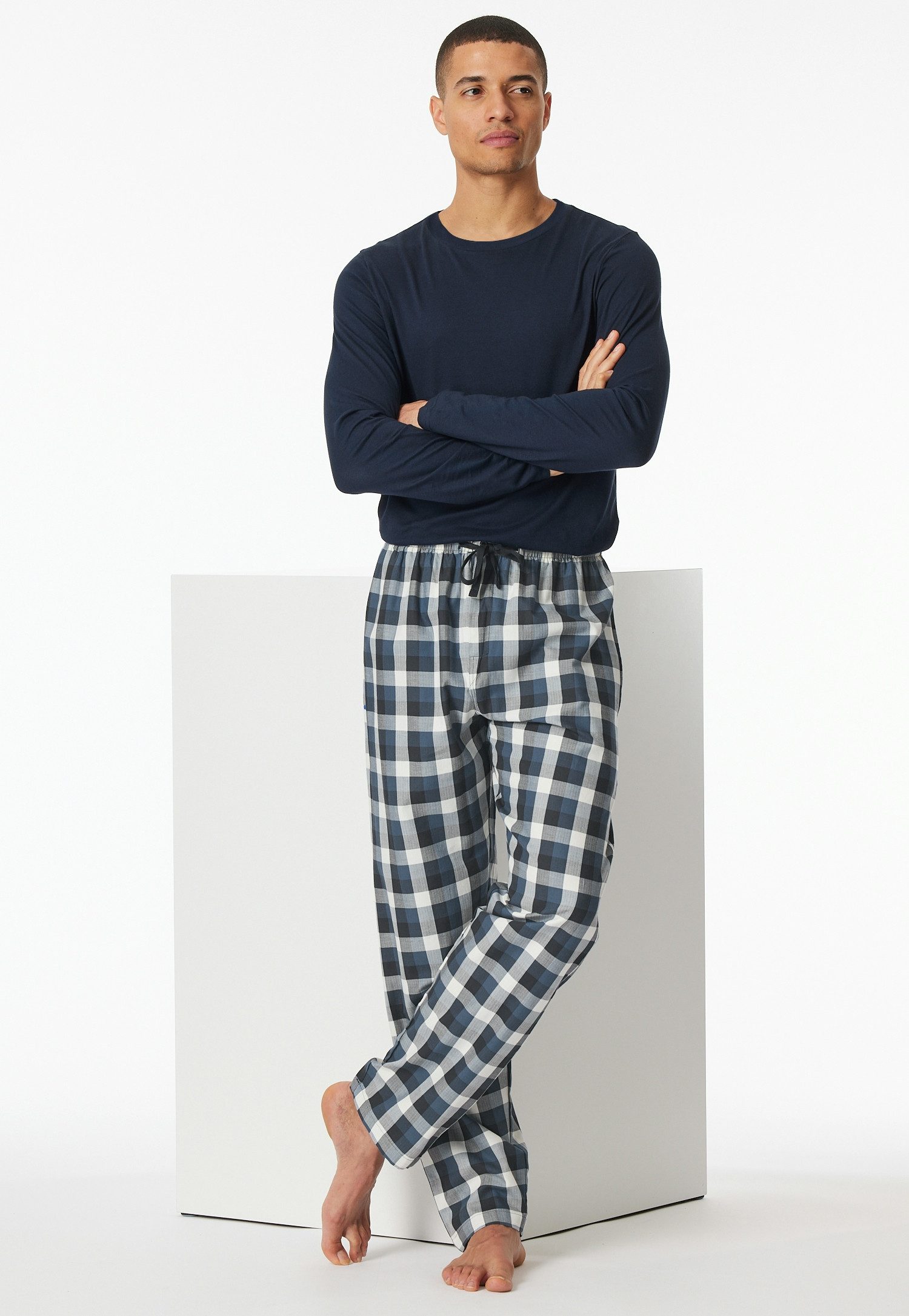 Schiesser Pyjamahose Mix + Relax funktionale Knopfleiste, Bindeband, seitliche Taschen