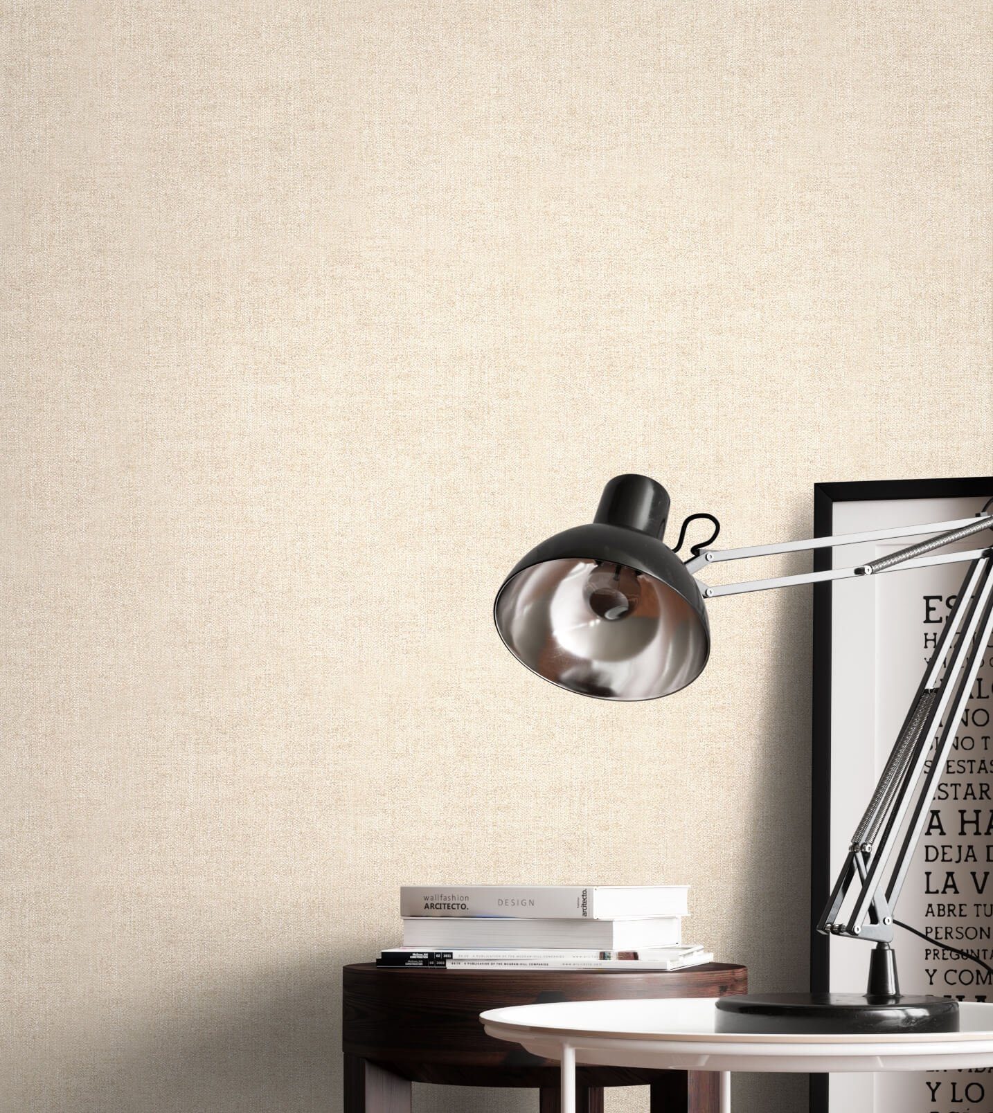 Newroom Vliestapete, Beige Tapete Uni Struktur günstig online kaufen