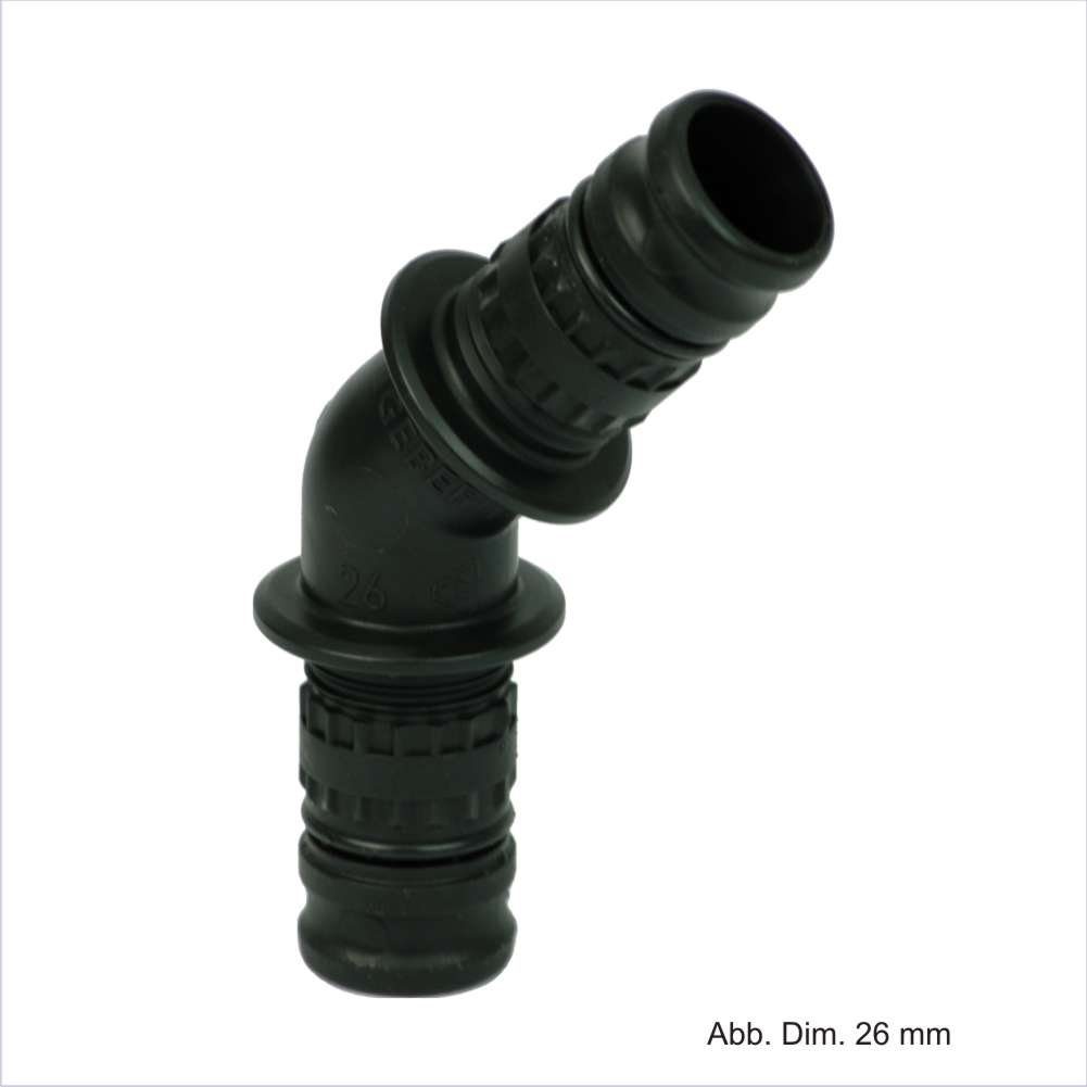 Wasserrohr Geberit Mepla Winkel 45 Grd. (PVDF) 26 mm