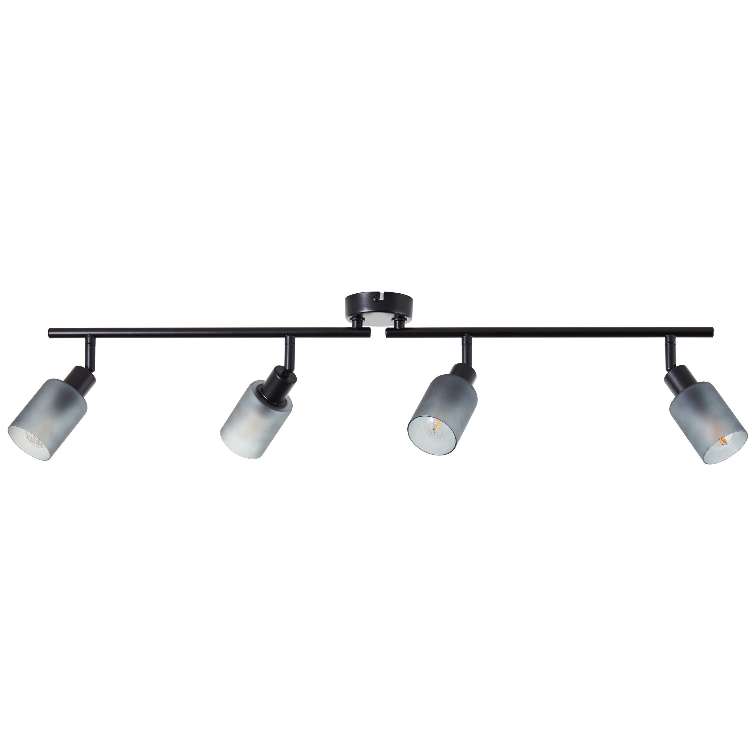 Brilliant Deckenstrahler Loralie, ohne Leuchtmittel, Breite 86 cm, E14, Metall/Glas, schwarz/rauchglas