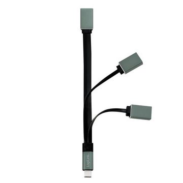 LogiLink USB-C Hub Adapter, 1x USB 3.0 mit 5 Gbit/s, 2x USB 2.0 mit 480 MBit/s Übertragung