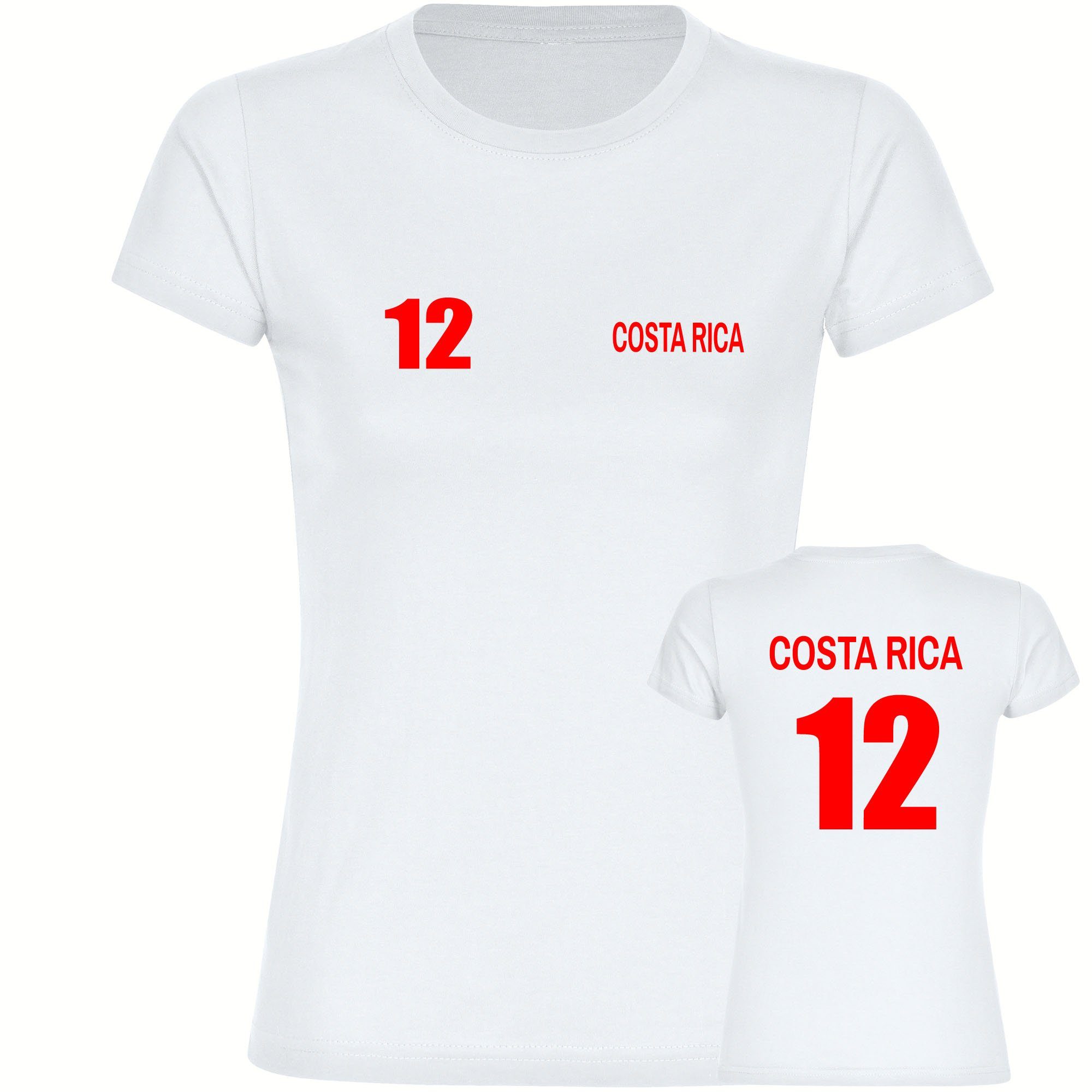 multifanshop T-Shirt Damen Costa Rica - Trikot 12 - Frauen