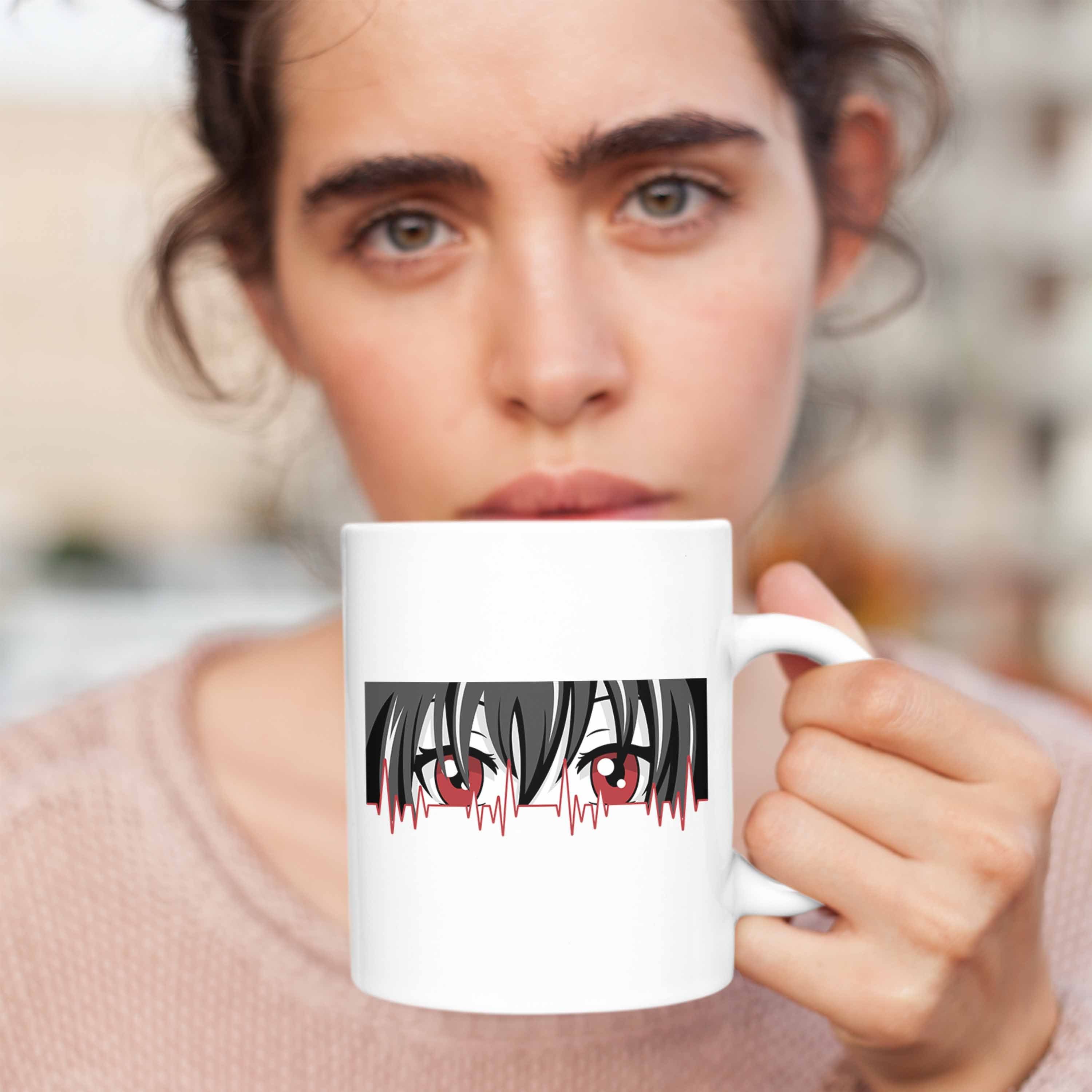 Tasse Geschenkidee Hobby Weiss Trendation Herzschlag Tasse Fans für Anime Geschenk Anime