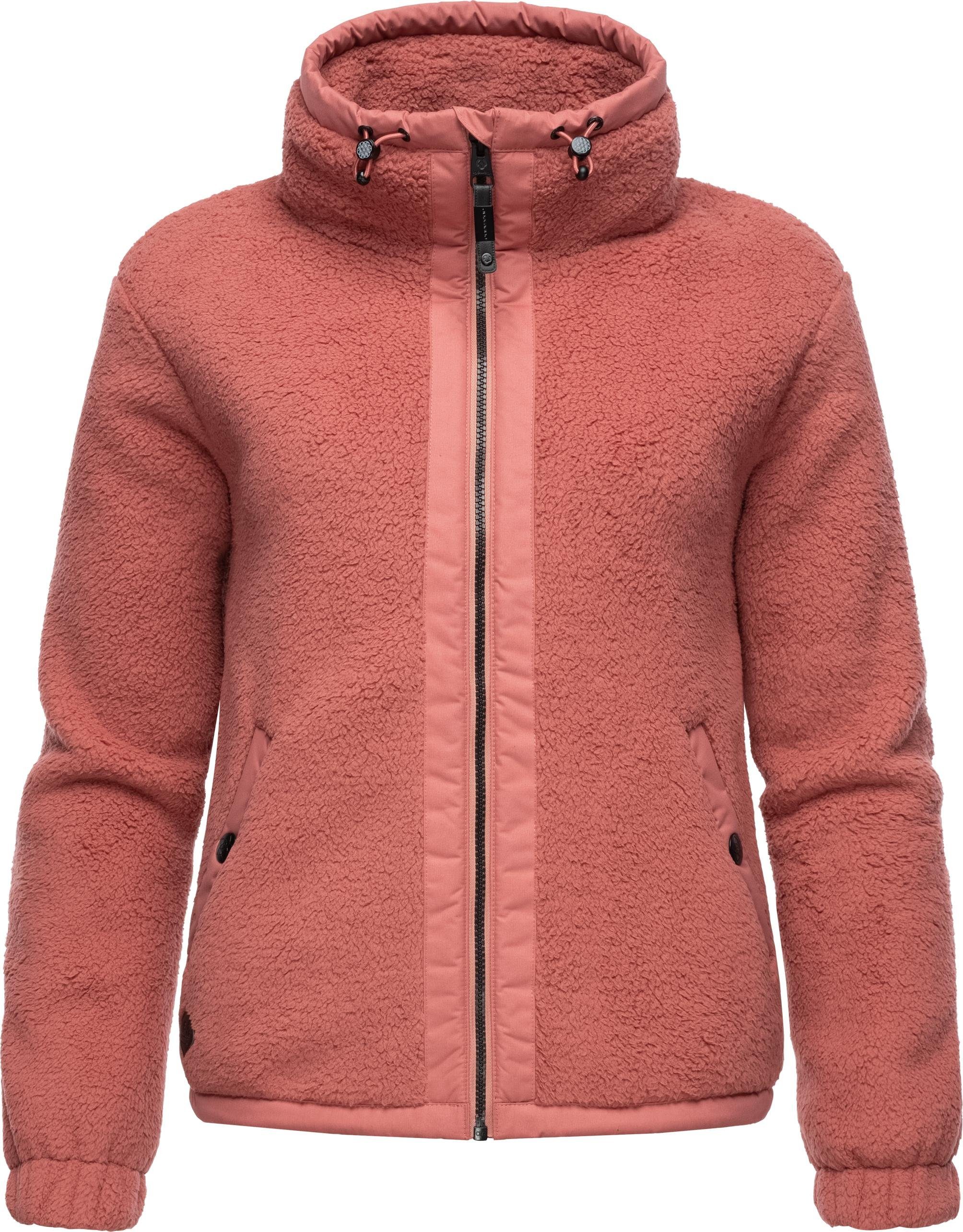 Ragwear Sweatjacke Nordicka Sportliche Kapuzenjacke mit Kunstleder-Elementen