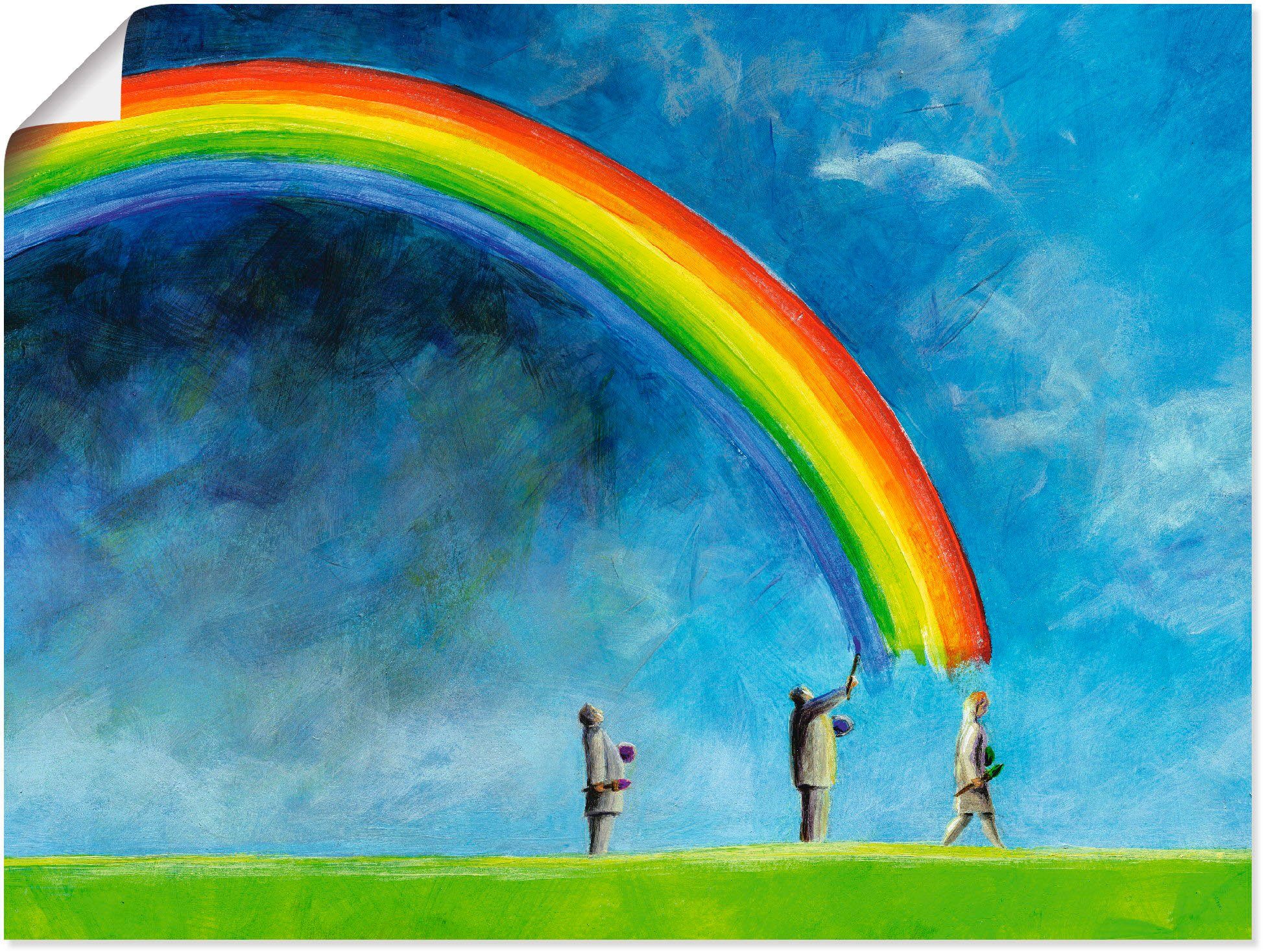 versch. St), Wandaufkleber in & Leinwandbild, Artland Regenbogen Wandbild Poster als Gruppen oder (1 malen, Familien Größen