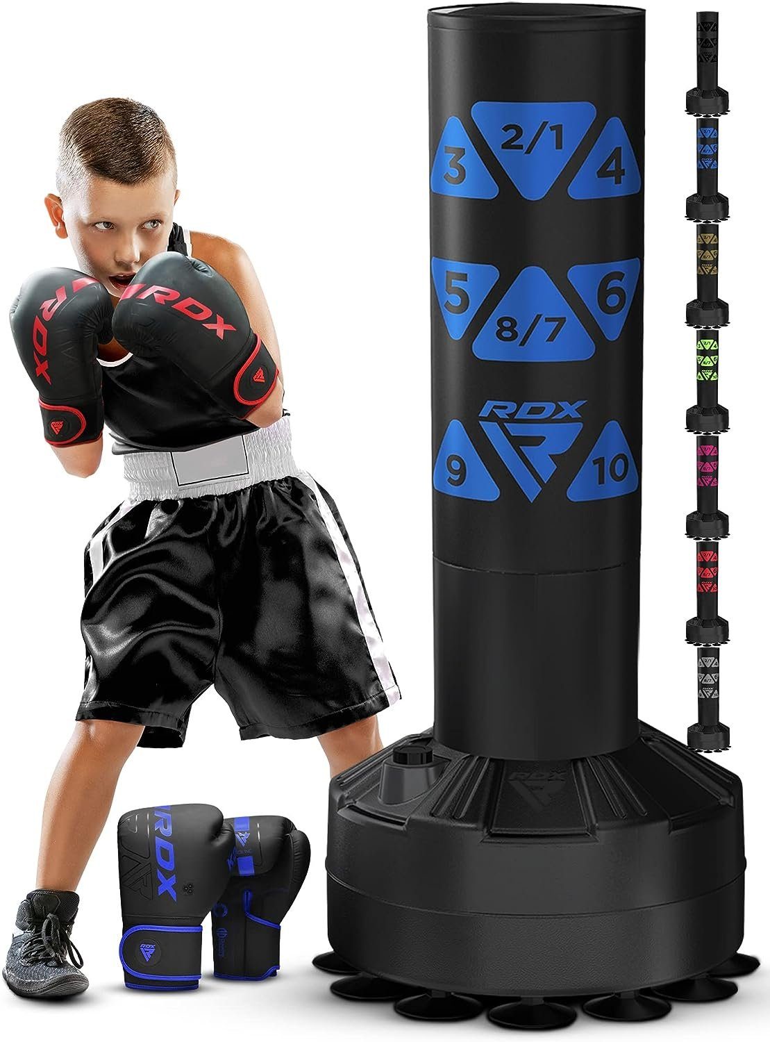RDX Sports Standboxsack RDX freistehender Boxsack für Kinder, 4FT Boxsack mit Handschuhen
