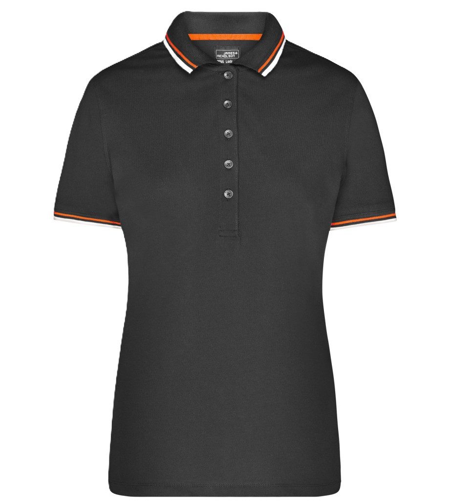 James & Nicholson Poloshirt Doppelpack Damen Polo-Shirt coldblack mit UV-Schutz JN965 (Spar-Set, 2er-Pack) Kontraststreifen an Kragen und Ärmel – Bild 4 von 4