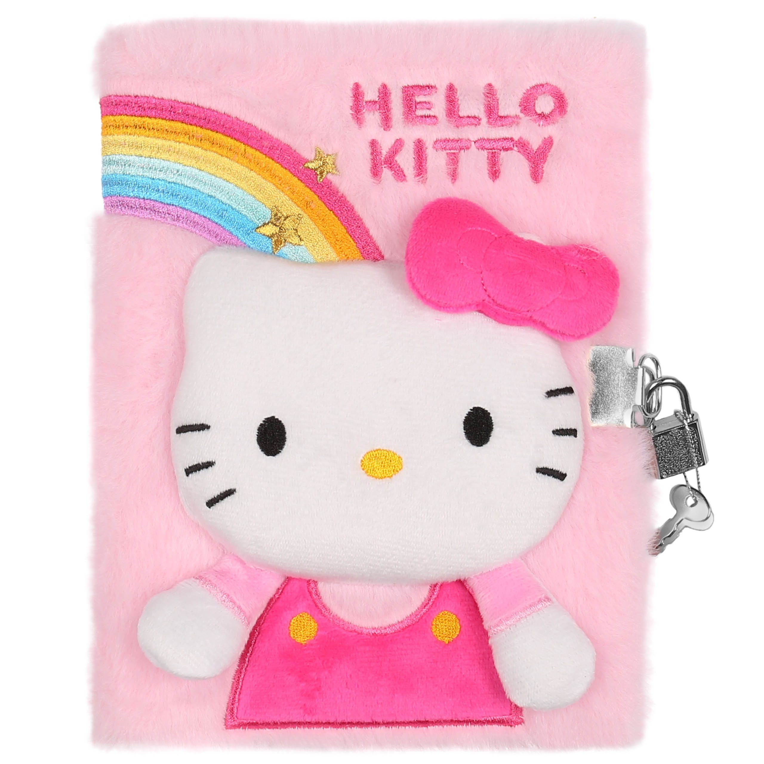 Hello Kitty Notizbuch Hello Kitty Plüsch Notizbuch A5 für Mädchen, liniert Tagebuch