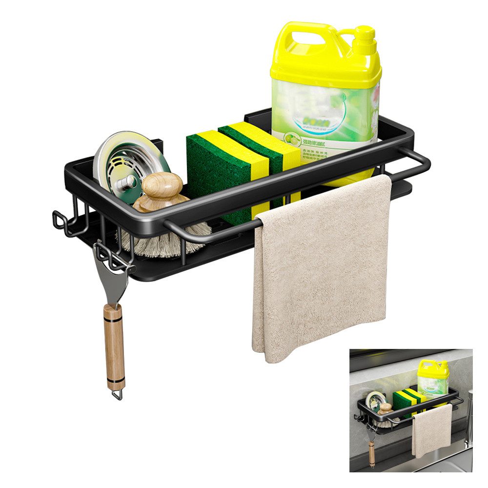 NUODWELL Küchenorganizer-Set Spülbecken Organizer Schwammhalter mit Spültuc günstig online kaufen