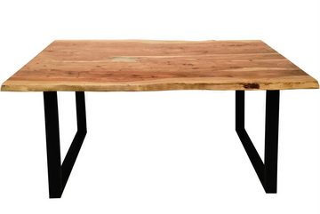 Junado® Baumkantentisch Tops&Tables, Akazie Massivholz naturfarben 26mm natürliche Baumkante