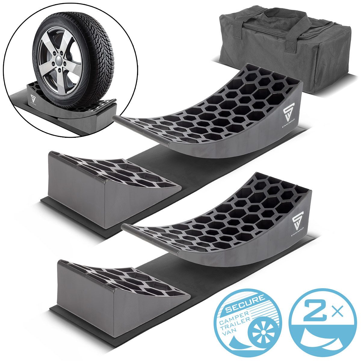 Auffahrrampe Auffahrkeile GT-17 ST 2er Set bis 15,8 t Achslast