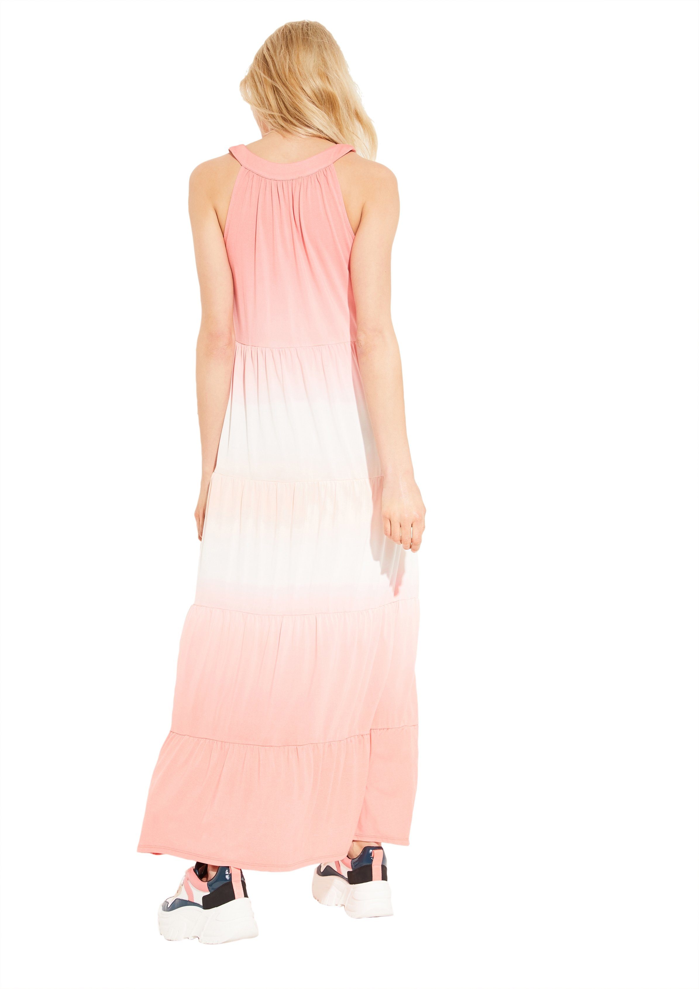 Damen Kleider comma casual identity Maxikleid Stufenkleid mit Dip Dye-Effekt Dip Dye, Cut Out