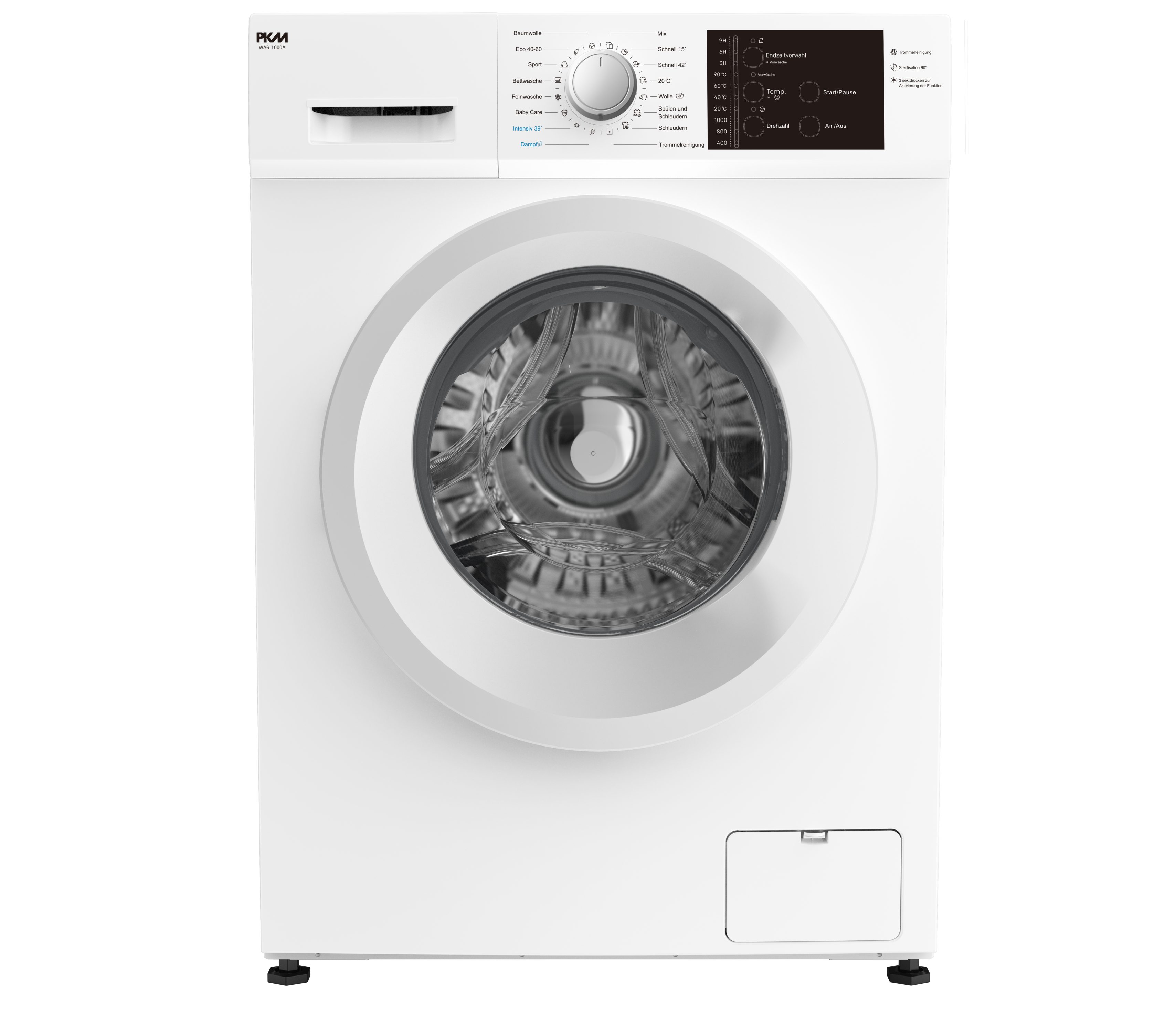 PKM Waschmaschine Frontlader WA6-1000A, 6 kg, 1000 U/min, Eco Modus Kindersicherung