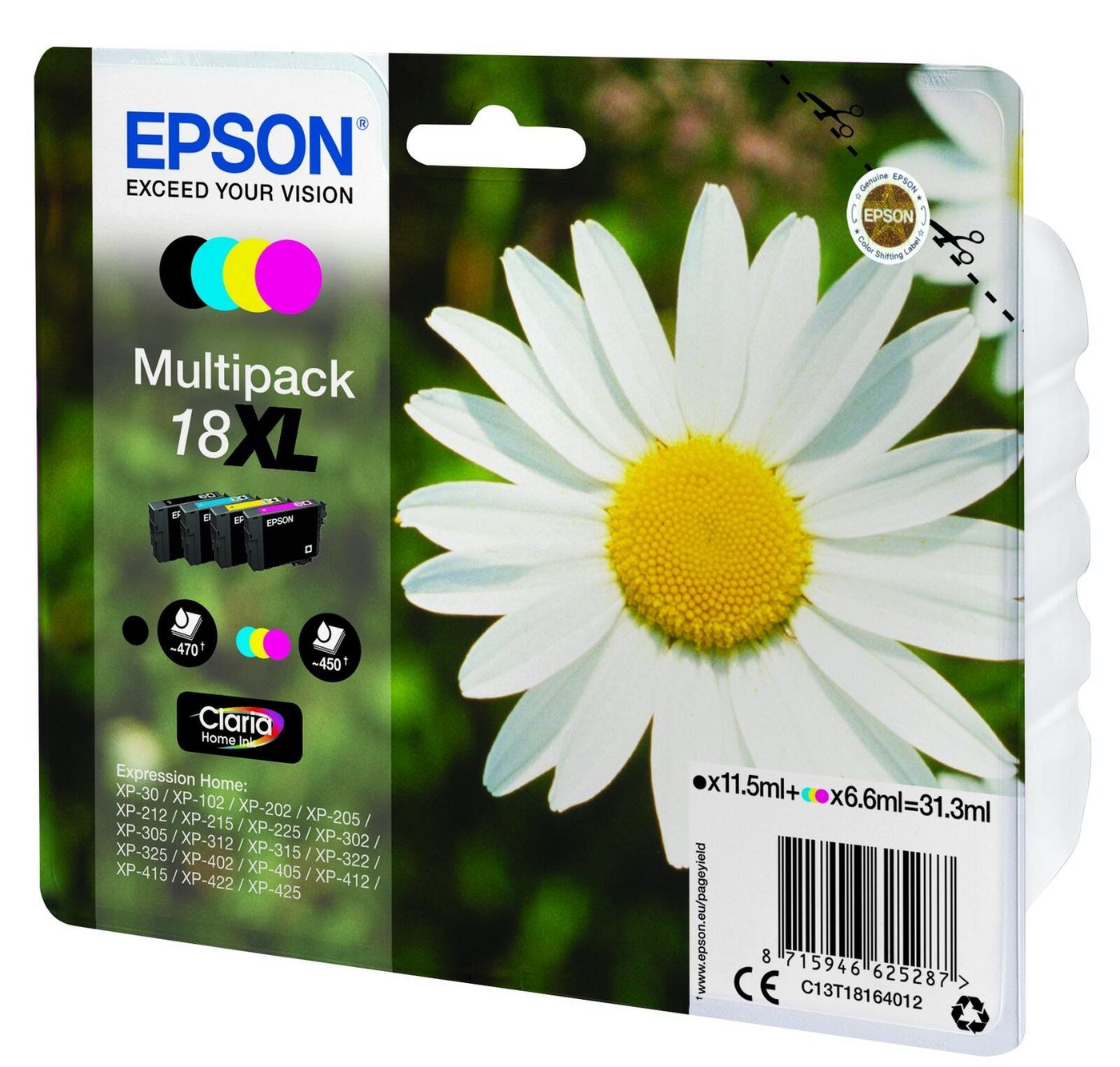 Thumbnail - Epson Epson 18 Gänseblümchen Druckerpatronen 4er Multipa Tintenpatrone