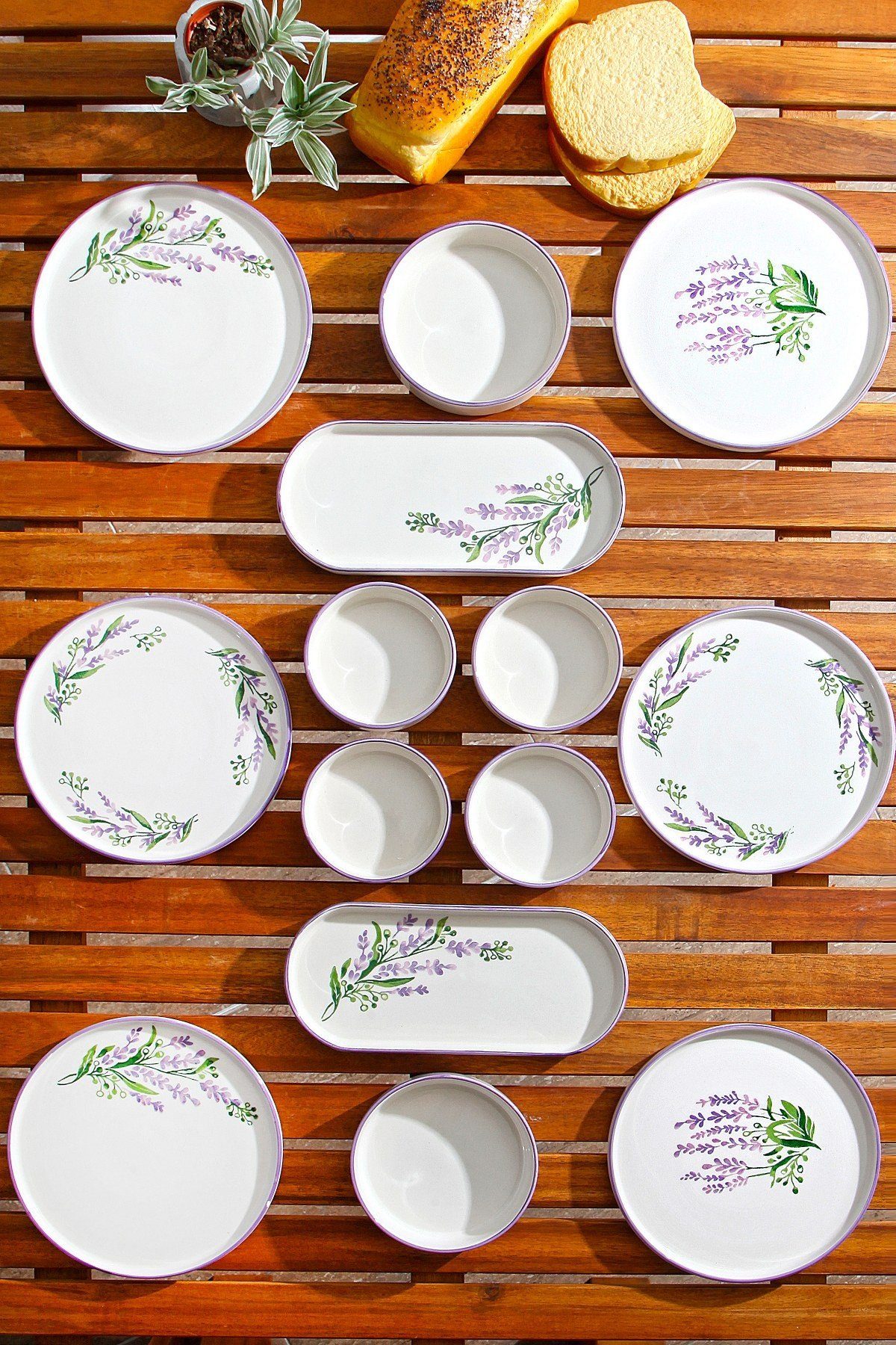 Hermia Concept Frühstücks-Geschirrset 6 Tellern, 2 Platten und 6 Schüsseln Dieses Set 100 % Keramik (14-tlg), 6 Personen, Keramik, Steinzeug, spülmaschinenfest  – Bild 2 von 5