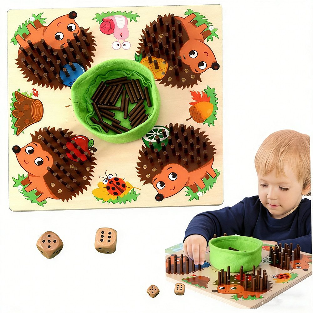 Zaewry Lernspielzeug Holz-Steckspiel,Montessori-Spielzeug,Feinmotorik, Familienreisespiel, Kerplunk-Spiel für Kinder, pädagogisches Zählspielzeug,Mathe