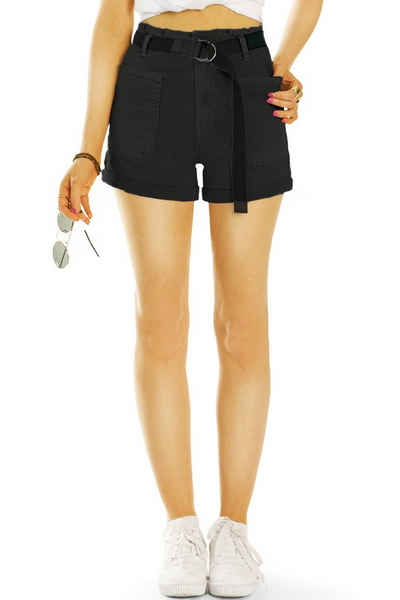 be styled Shorts Shorts Hotpants kurze Hosen mit Gürtel - Damen - j14e mit Gürtel, mit Stretchanteil
