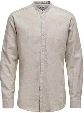 ONLY & SONS Langarmhemd ONSCAIDEN LS SOLID LINEN MAO SHIRT NOOS