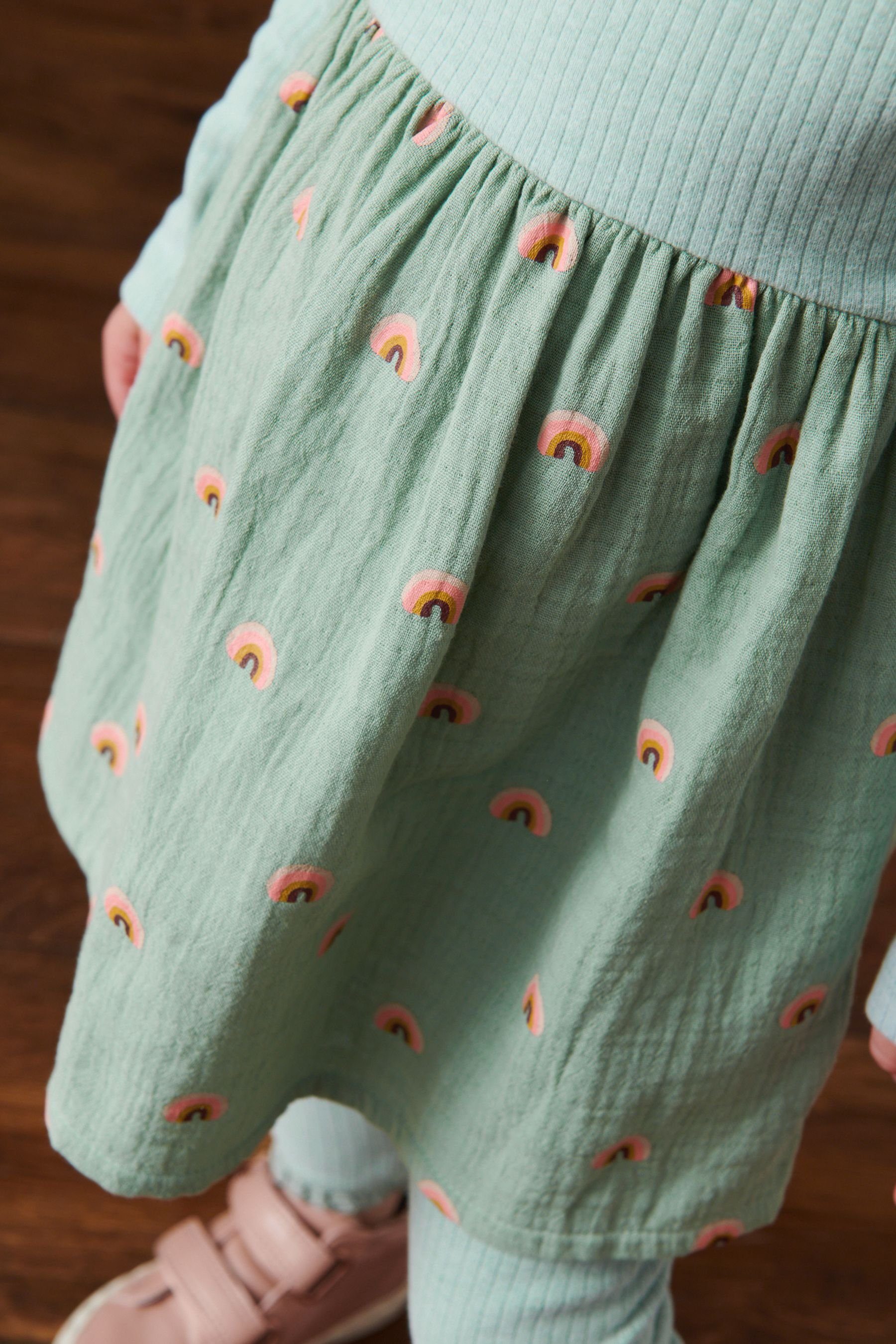 Leggings Green Kleid Next Leggings (2-tlg) Mint und mit Set Kleid &