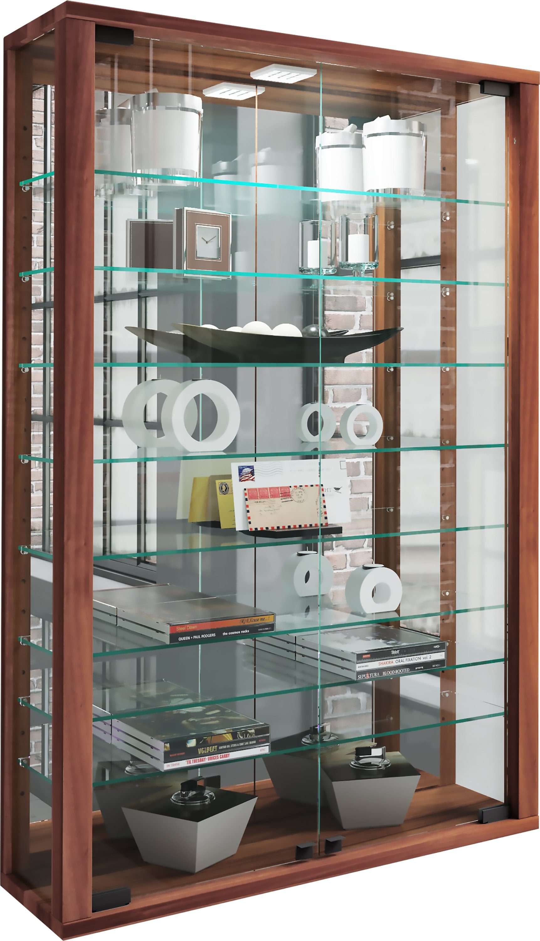 VCM Hängevitrine Wandvitrine Glasvitrine Vitrosa Mini Spiegel