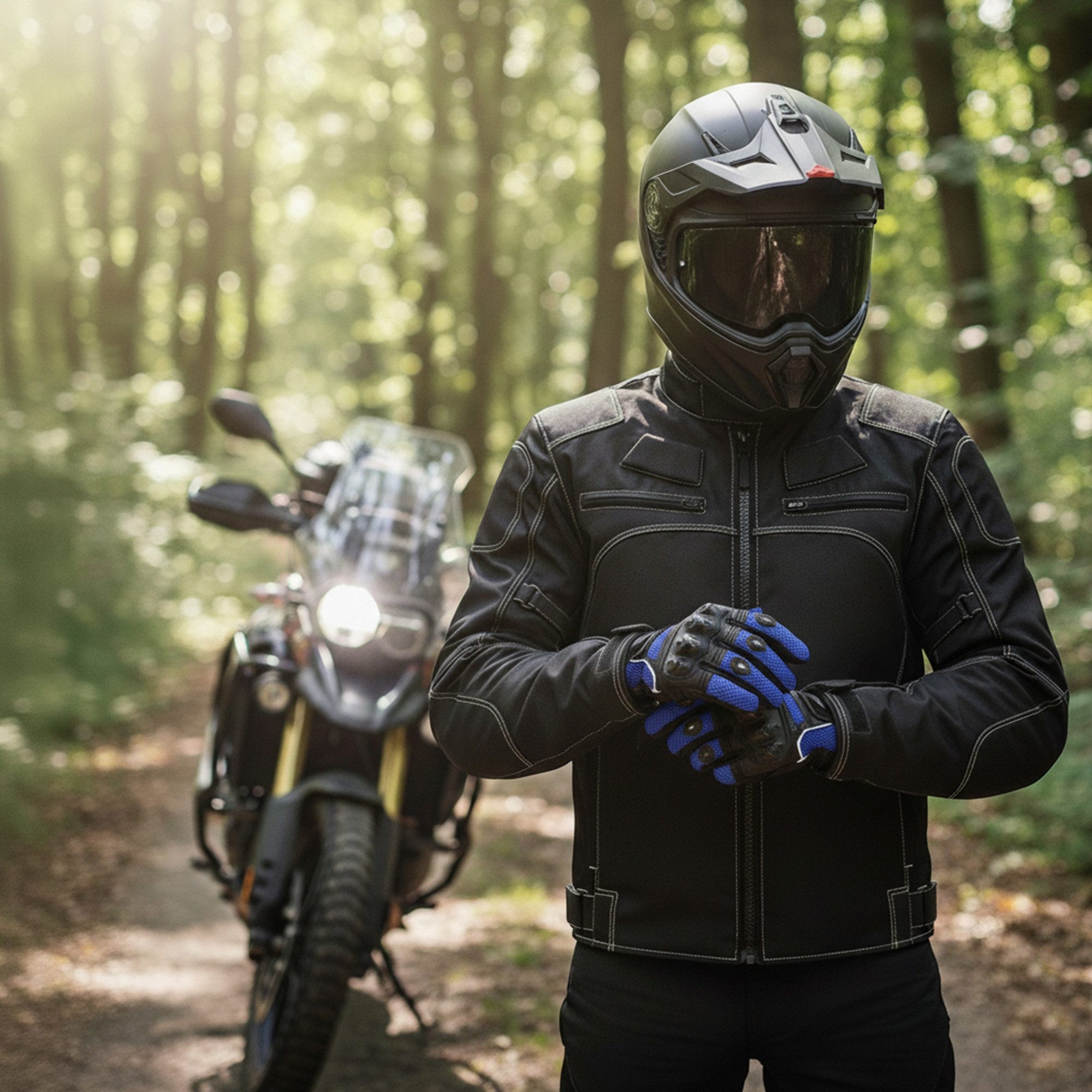 German Wear Motorradhandschuhe GW400G-M9 Motocross Biker Handschuhe Leder- & Textilhandschuhe in 6 Farben