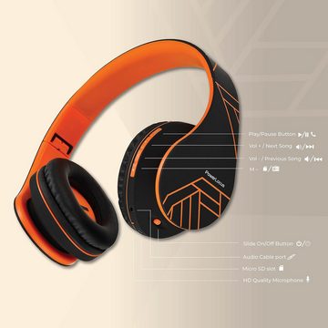 PowerLocus Geräuschunterdrückungstechnologie Headset (Die faltbaren und dehnbaren Over-Ear-Design,Tragekomfort für alle Altersgruppen, Optimalen Komfort, selbst bei langem Tragen, Ermöglicht, Erstaunliche Klangqualität, großer Komfort & flexible)