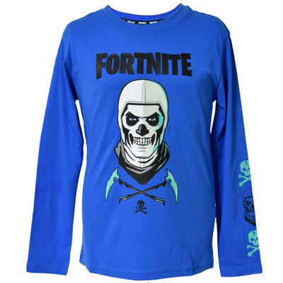 Fortnite Langarmshirt »Skull Trooper« Kinder Jungen Gamers Shirt aus Baumwolle Größe 122 cm-152 cm