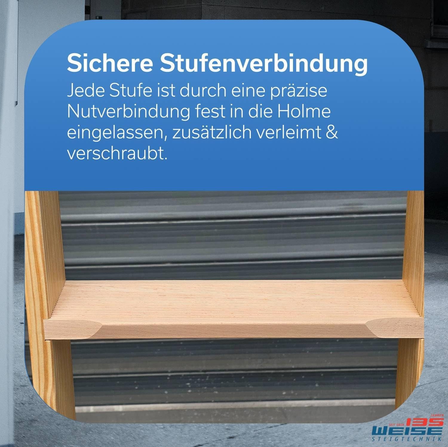 Weise Steigtechnik Anlegeleiter Holz / Hochbettleiter (5 Stufen, bis 150 kg günstig online kaufen
